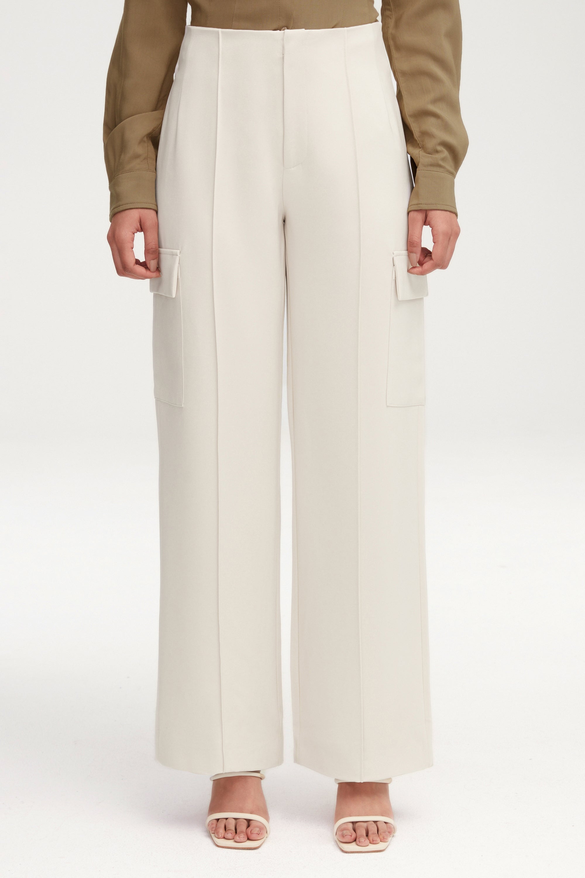 Rumer Wide Leg Cargo Pants - Off White Clothing Veiled