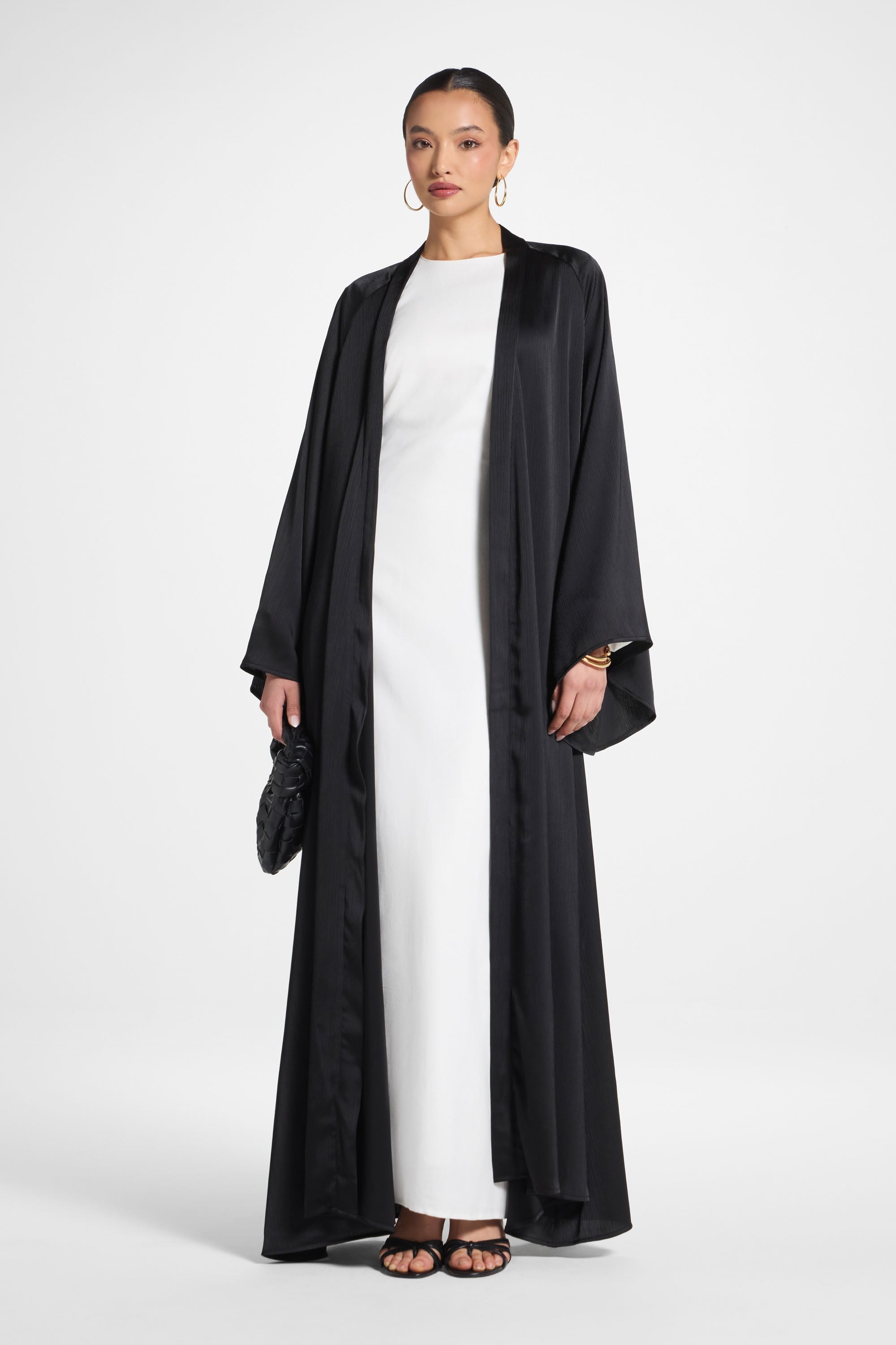Sabeen Open Abaya - Black Abayas Veiled