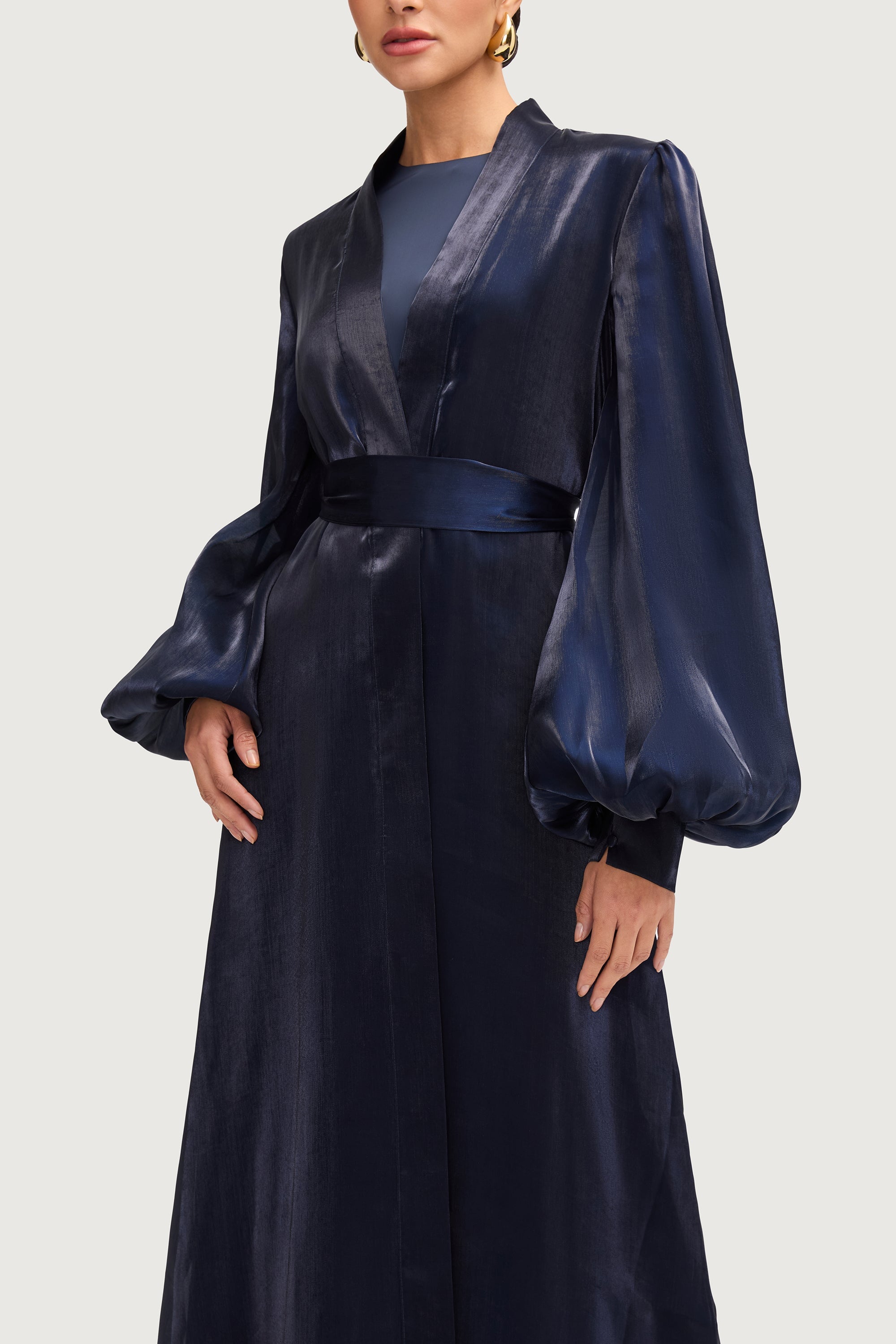 Safaa Satin Two Piece Dress Set - Twilight Sets Veiled