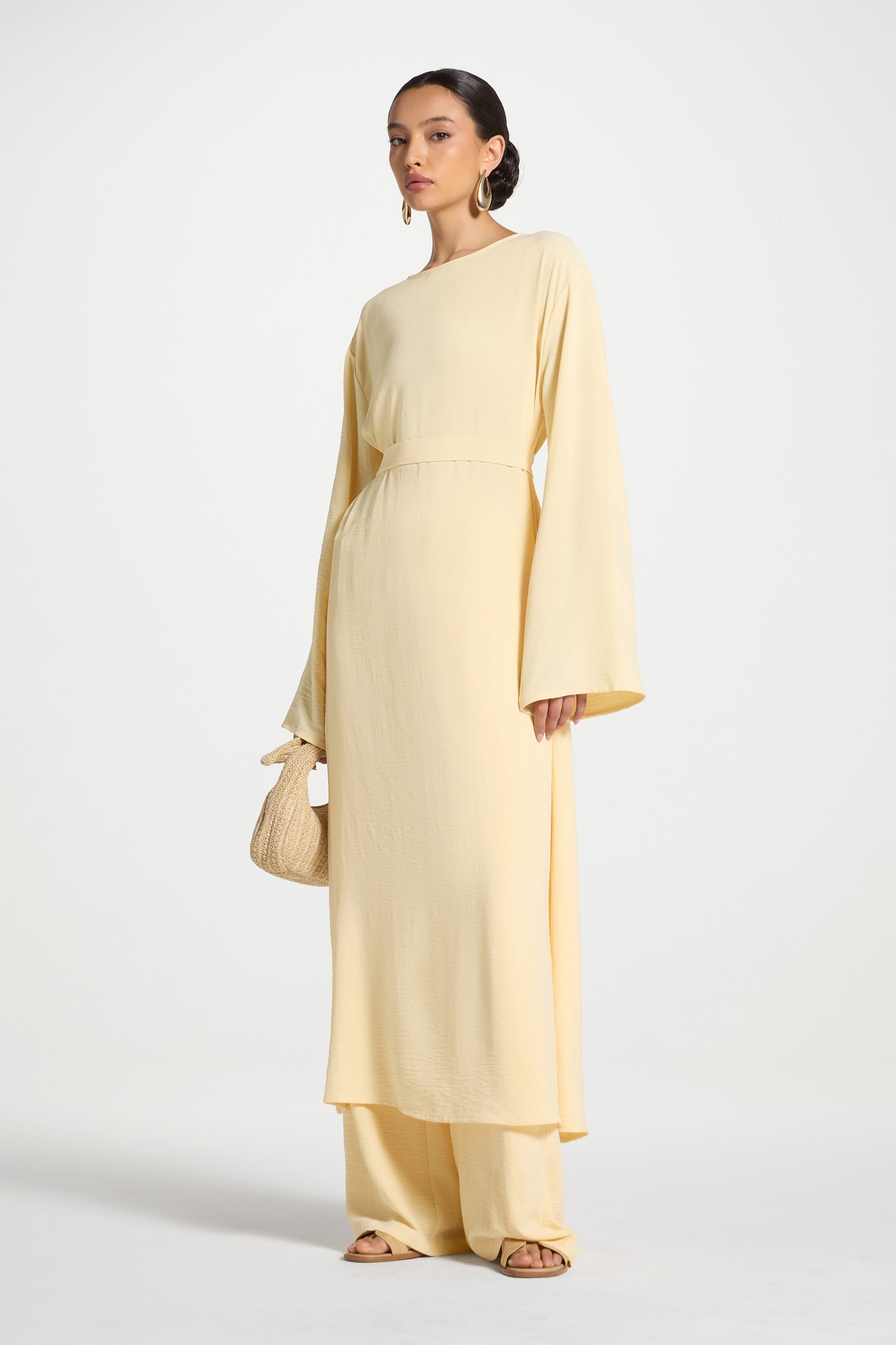 Safina Side Slit Tunic - Butter Abayas Veiled