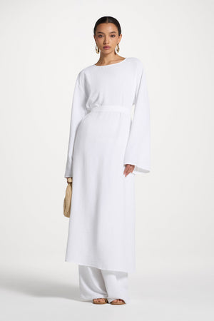 Safina Side Slit Tunic - White