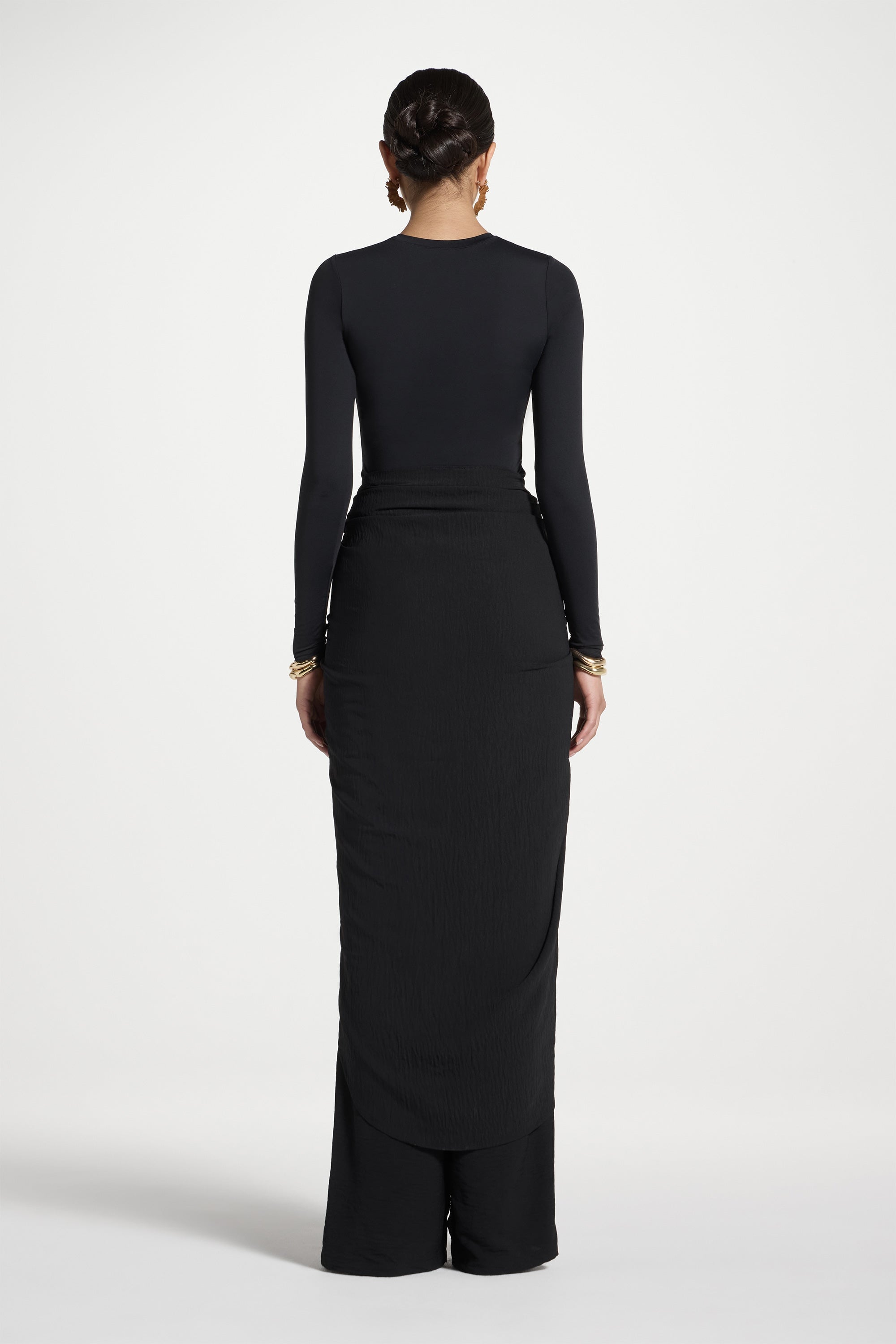 Safina Wrap Sarong & Pants Set - Black Abayas Veiled
