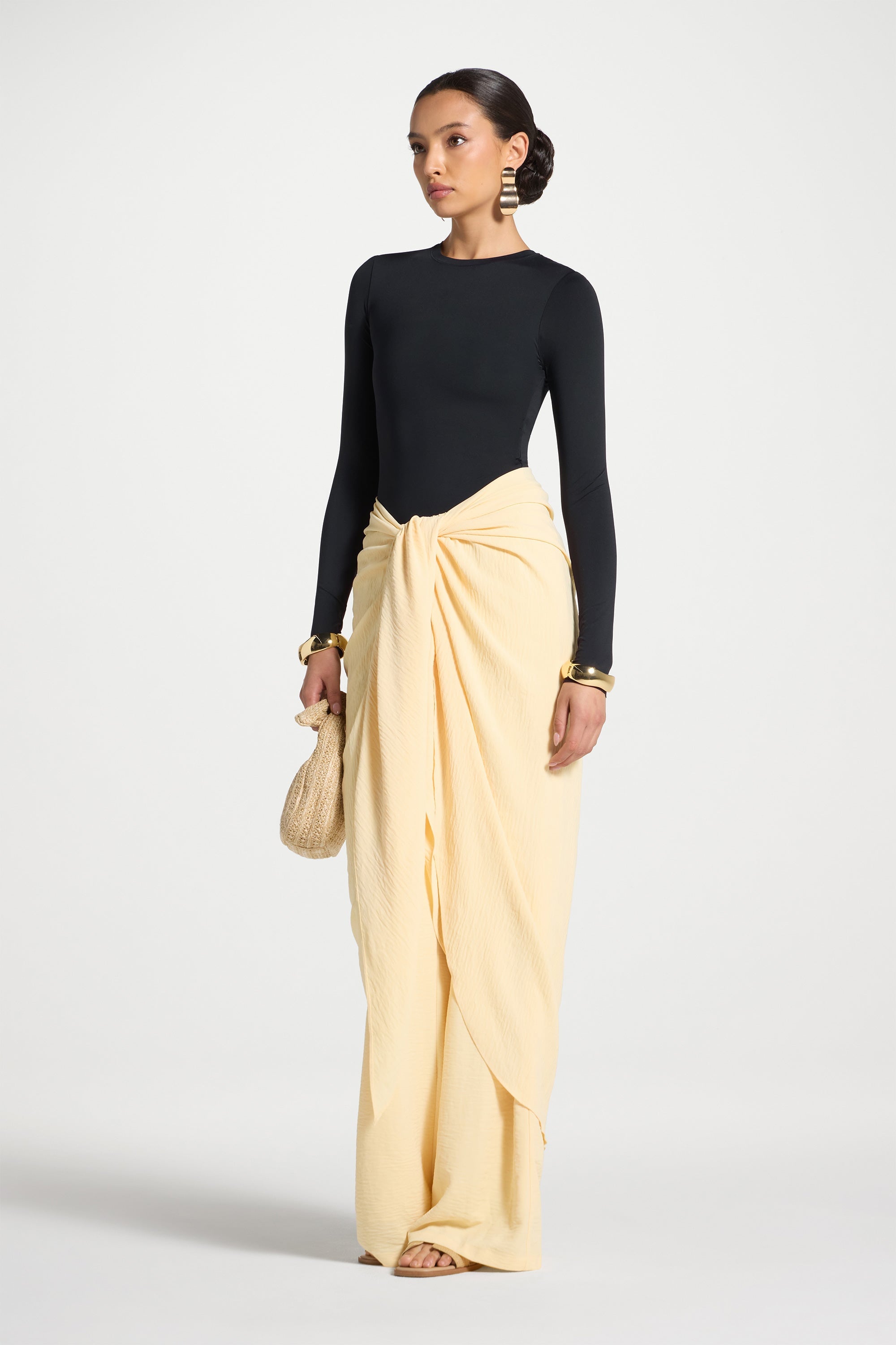 Safina Wrap Sarong & Pants Set - Butter Abayas Veiled