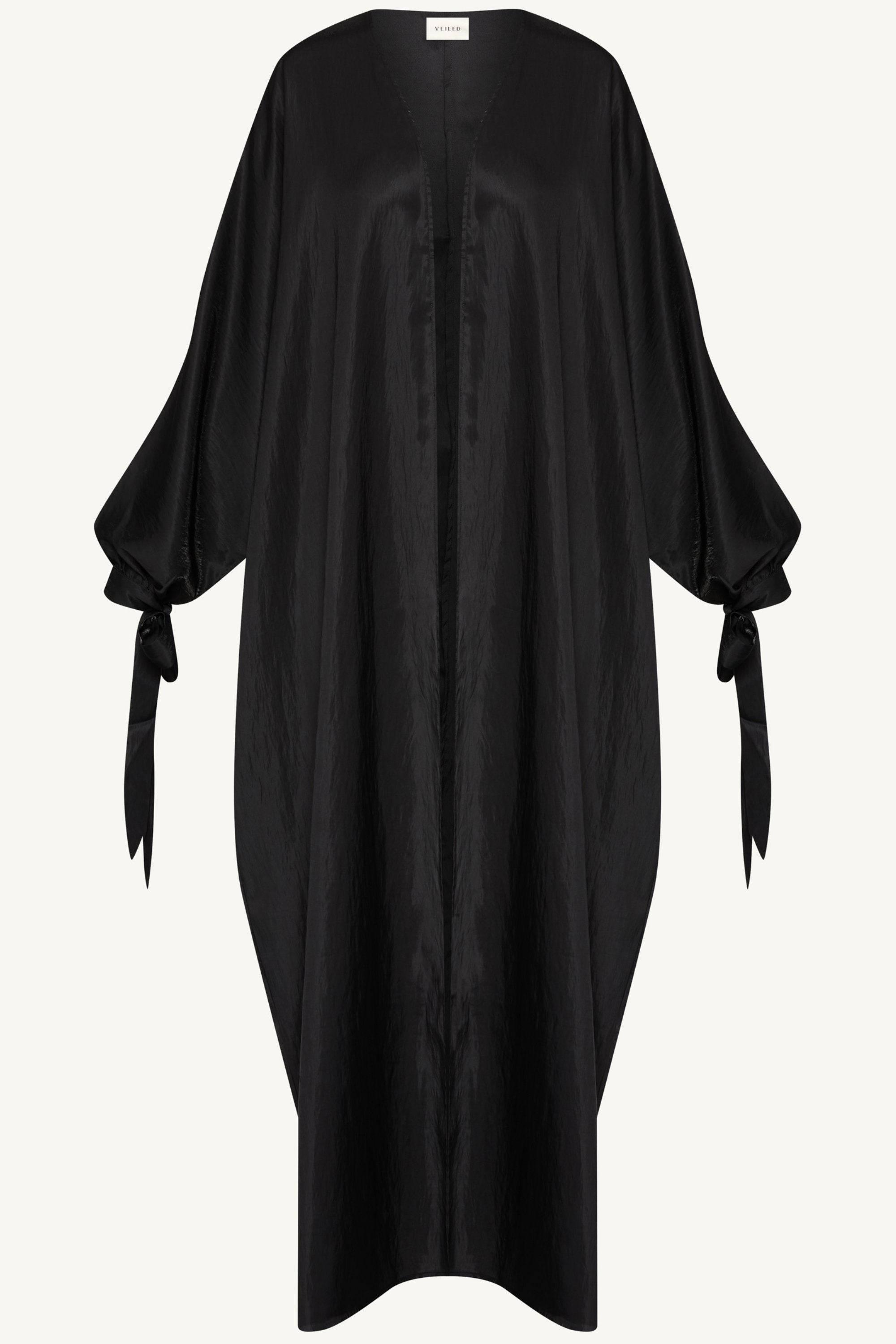 Safiyah Open Abaya - Black Abayas Veiled