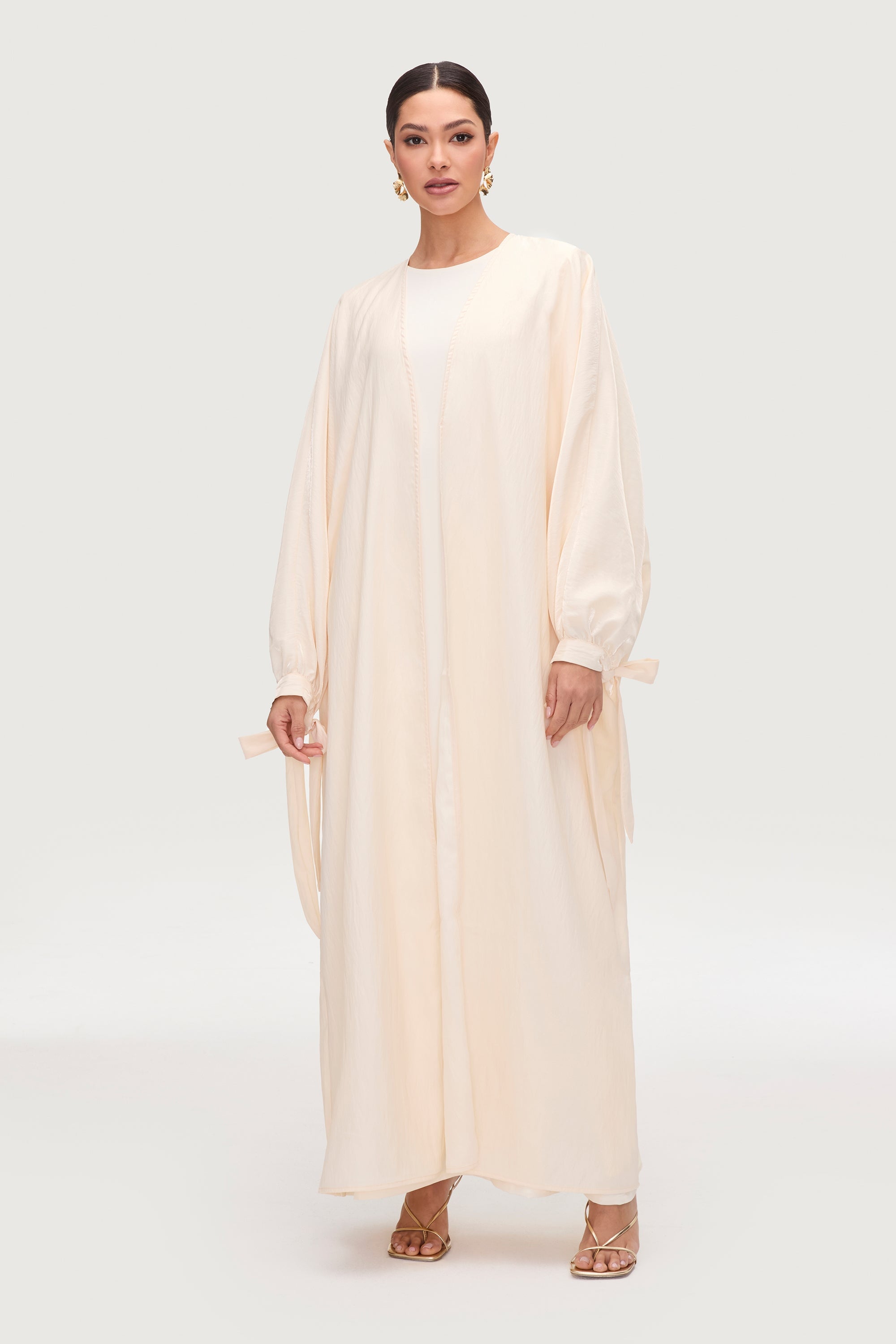 Safiyah Open Abaya - Panna Cotta Abayas Veiled