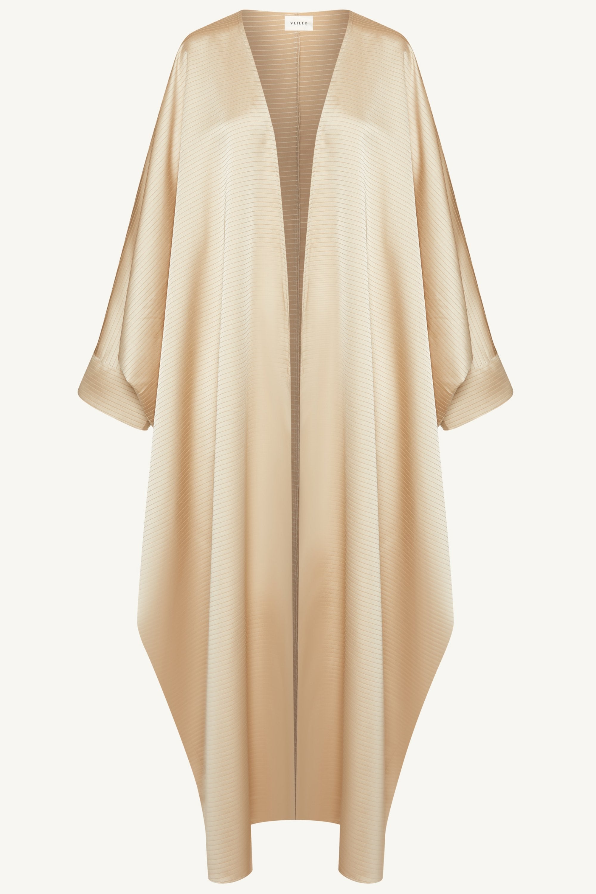 Saman Satin Open Abaya - Chai Abayas Veiled