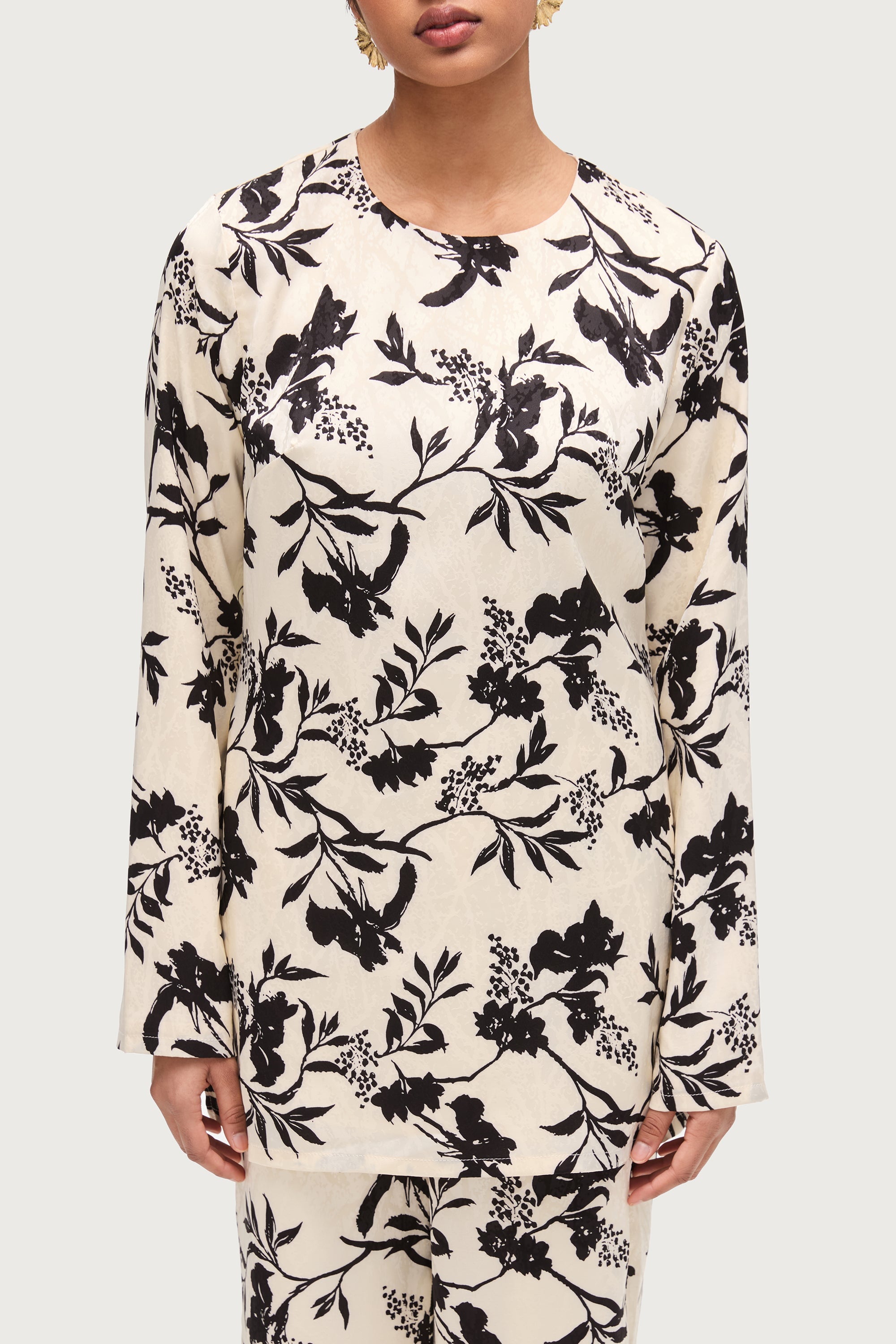 Sana Side Slit Relaxed Top - Floral Print Dresses Veiled