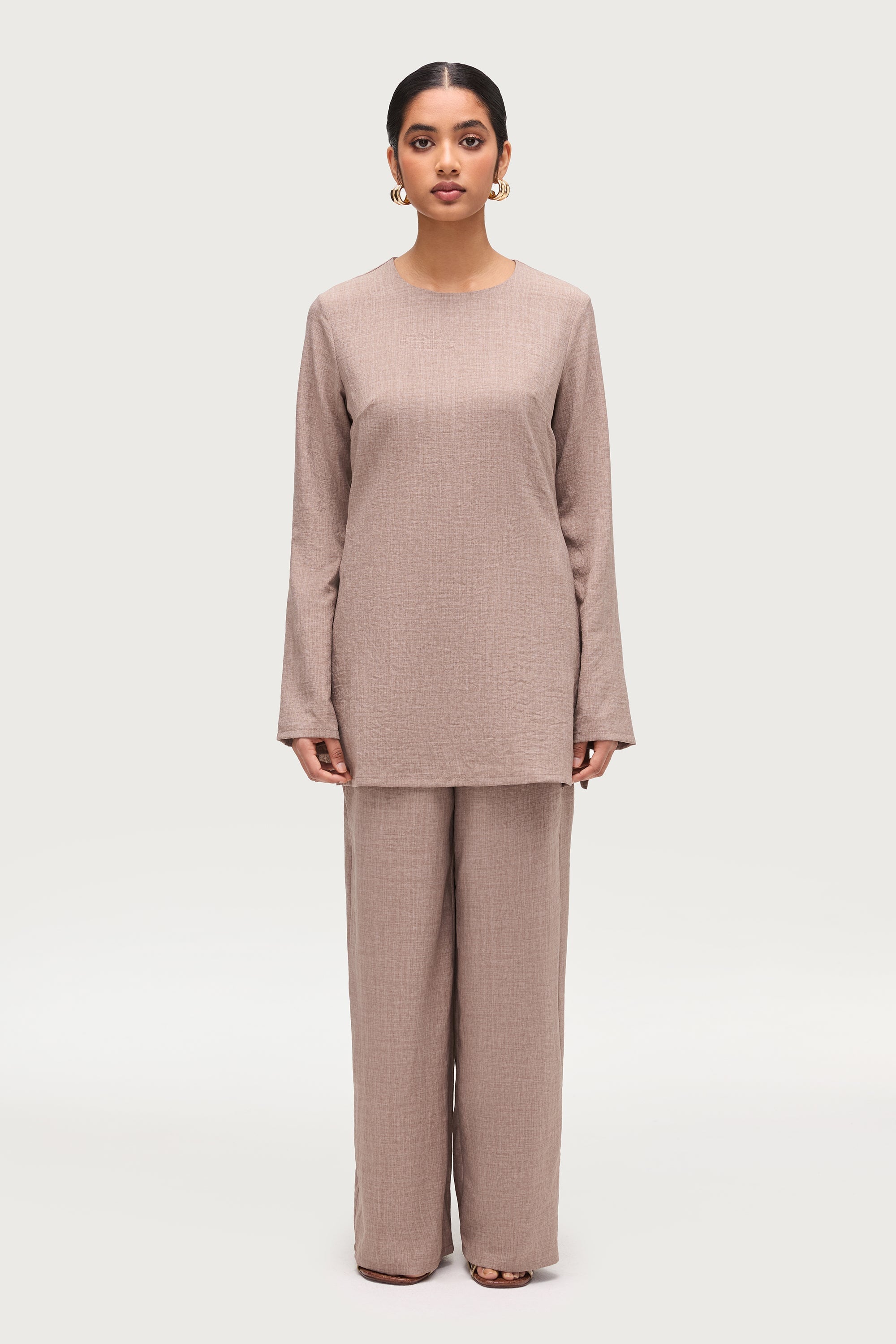 Sana Side Slit Relaxed Top - Truffle Dresses Veiled