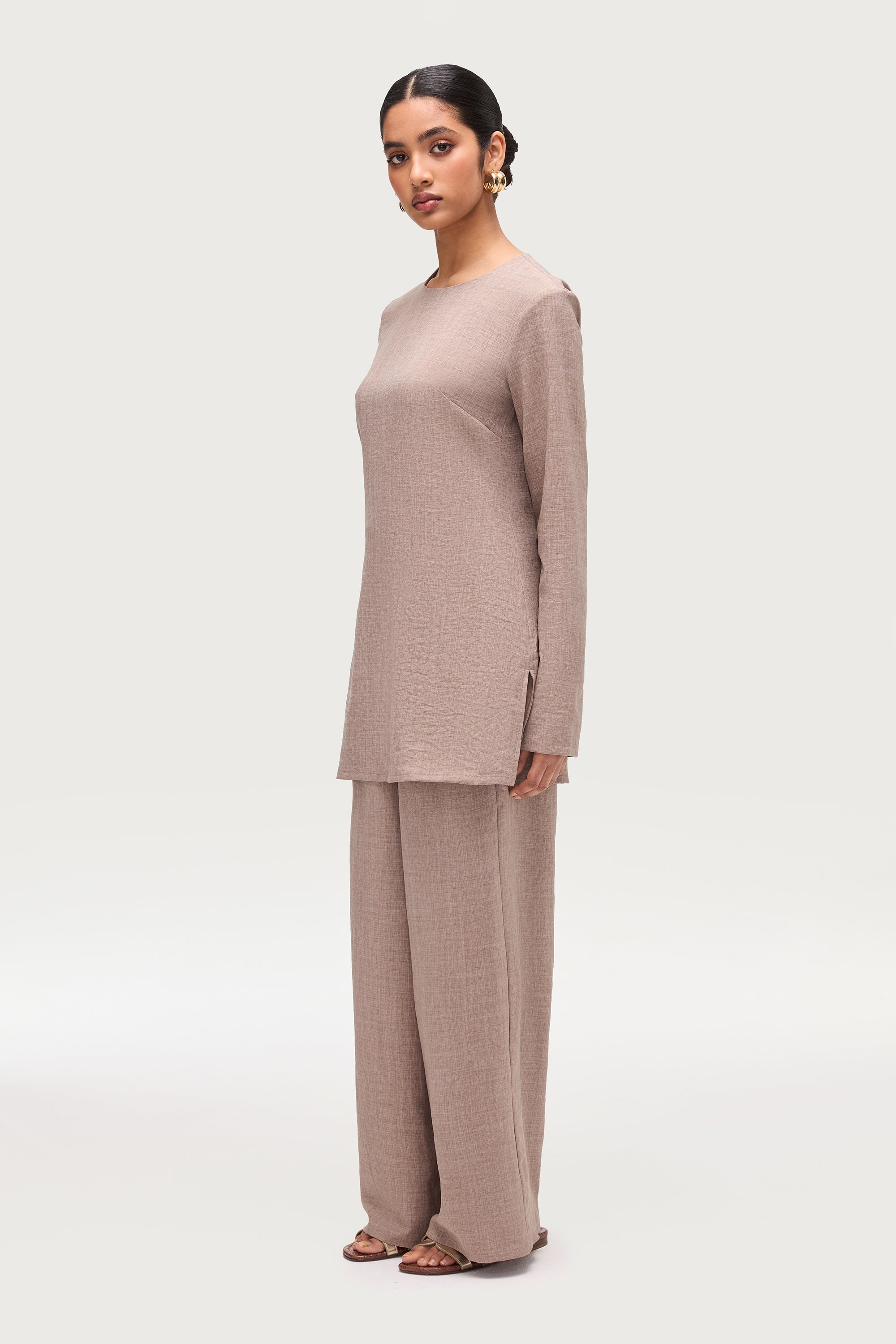 Sana Side Slit Relaxed Top - Truffle Dresses Veiled