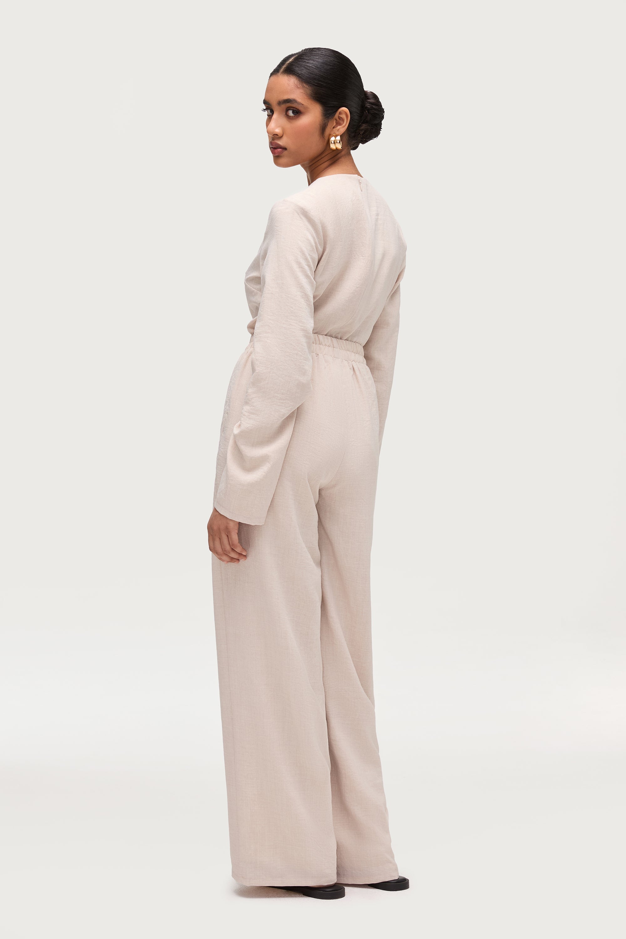 Sana Wide Leg Pants - Oatmeal Dresses Veiled