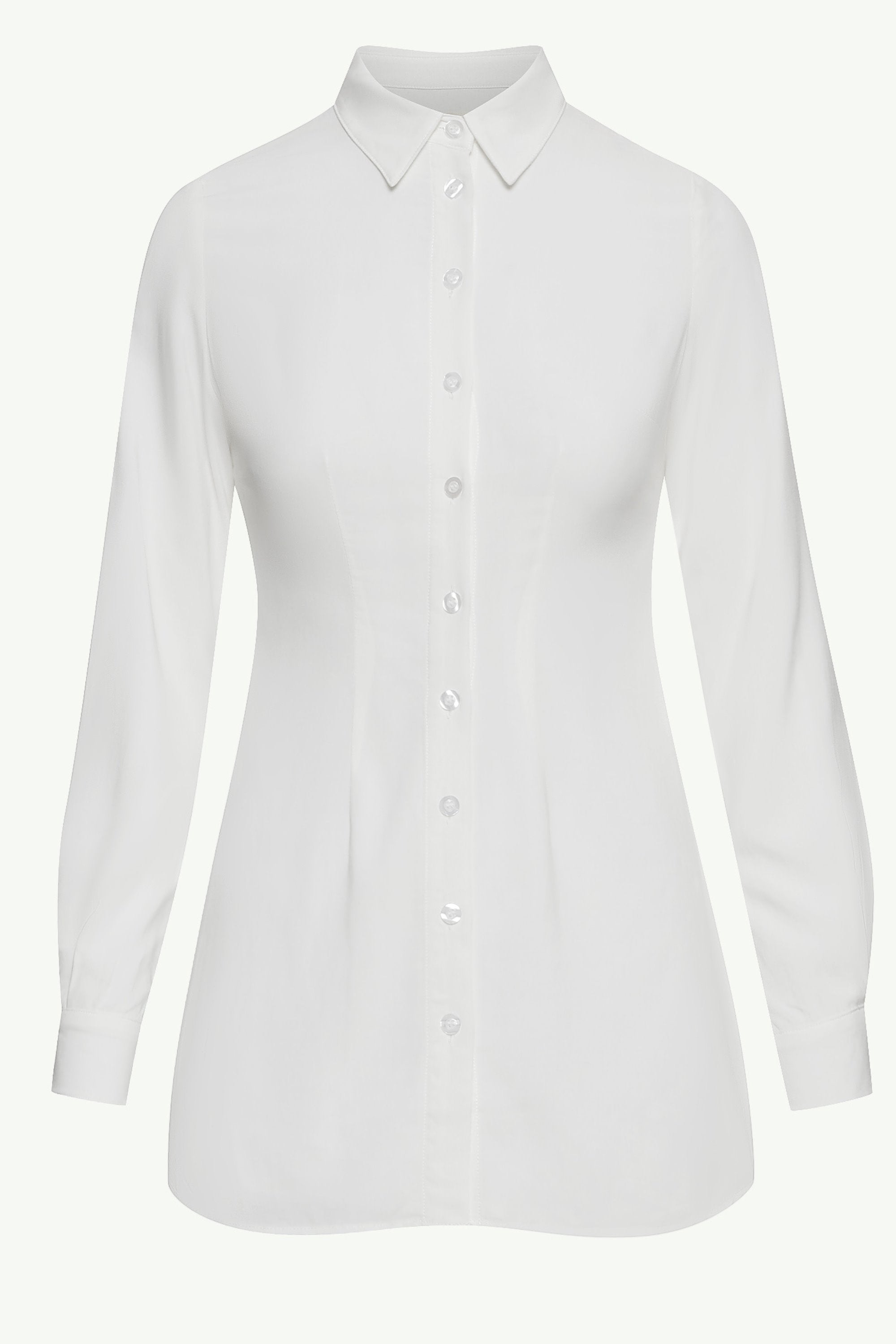 Sarah Fitted Button Down Top - White Clothing saigonodysseyhotel 