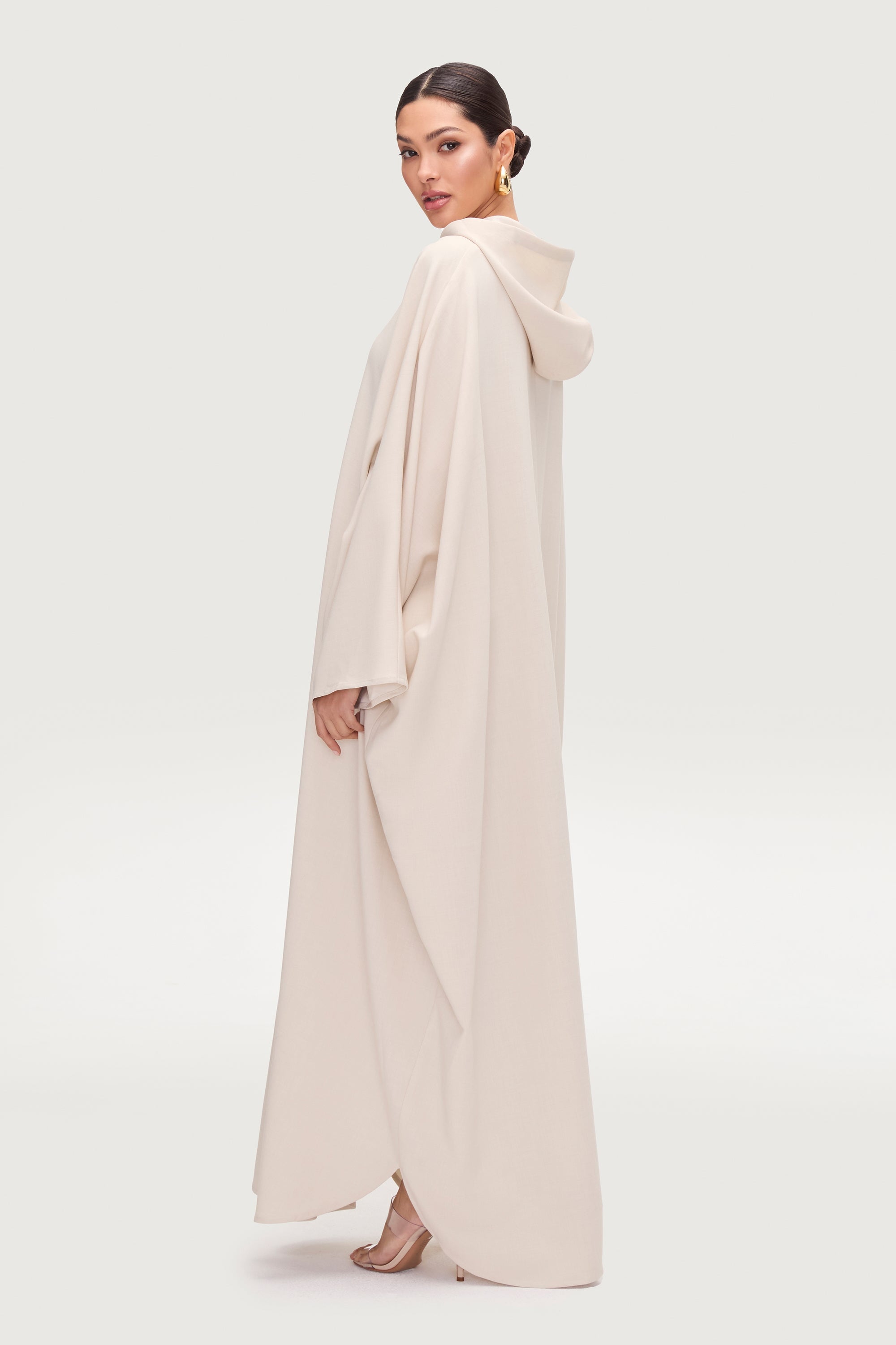 Saria Hooded Zip Front Kaftan Dress - Cloud Dresses Veiled