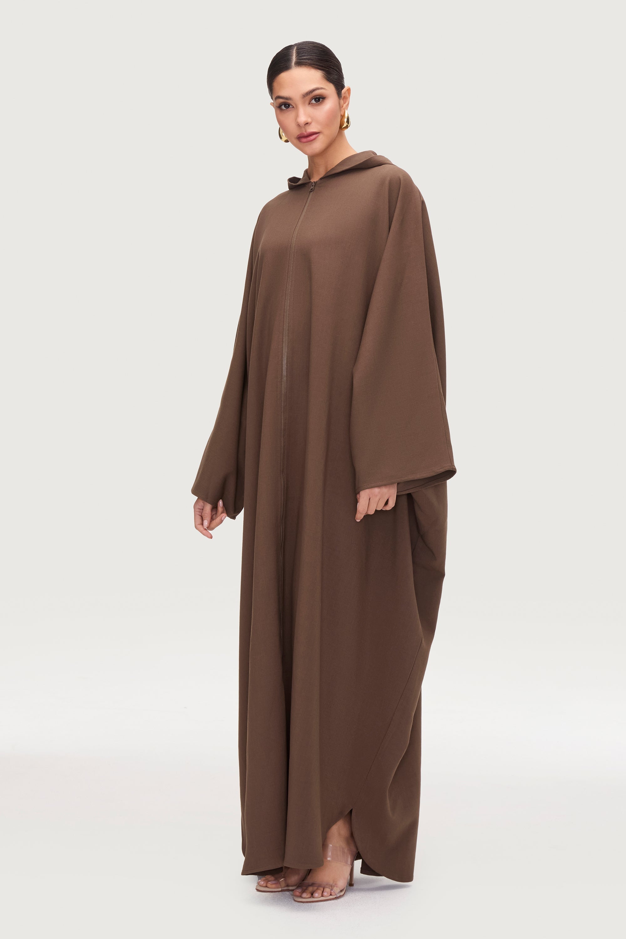 Saria Hooded Zip Front Kaftan Dress - Desert Palm Dresses Veiled