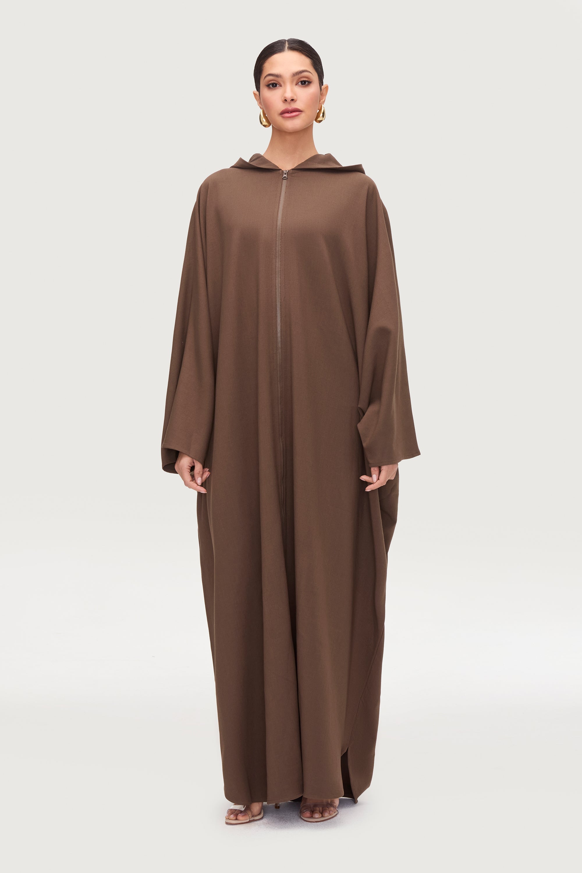 Saria Hooded Zip Front Kaftan Dress - Desert Palm Dresses Veiled