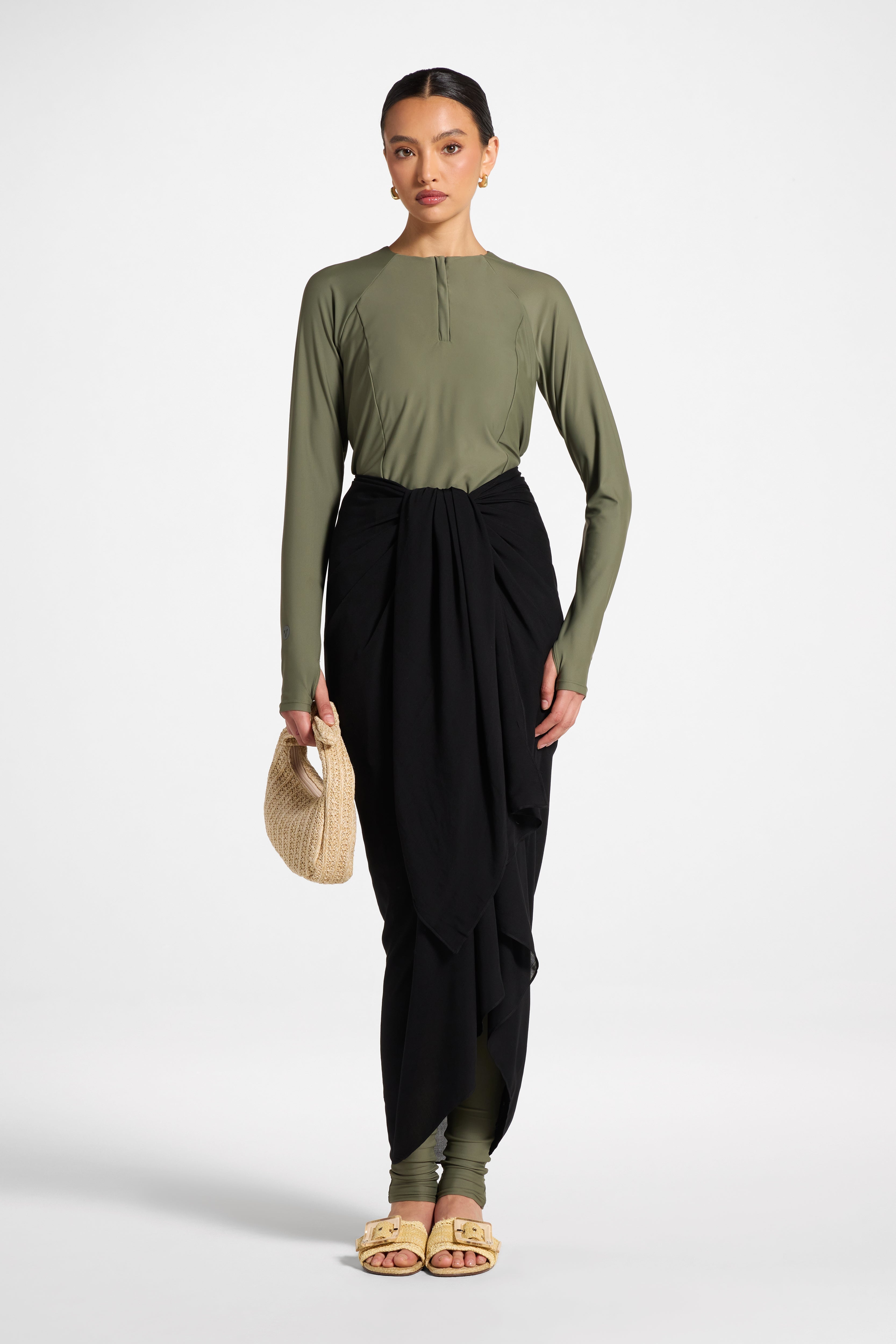 Sarong Scarf Cover Up - Black Swim Veiled