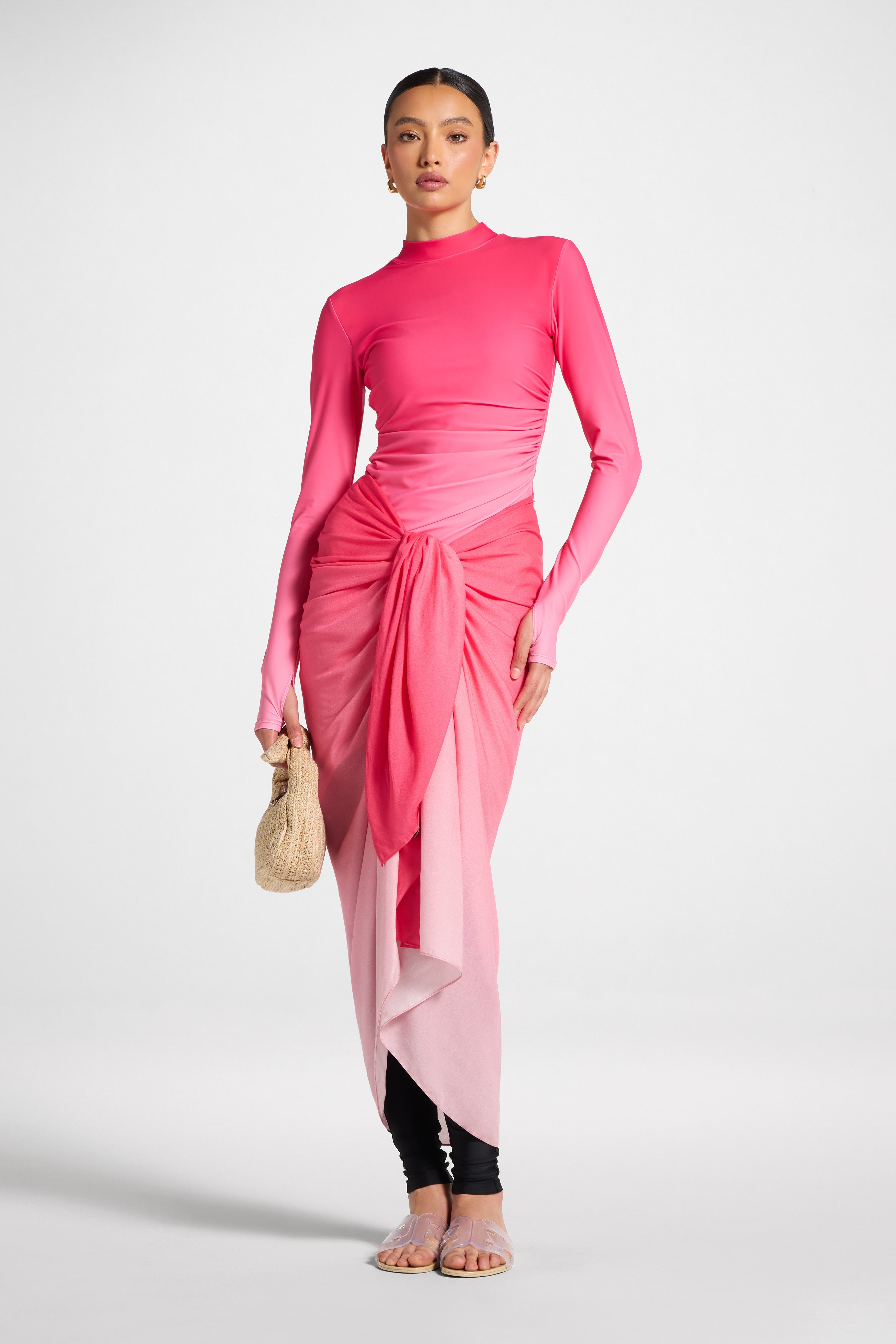 Sarong Scarf Cover Up - Coral Ombre Swim Veiled