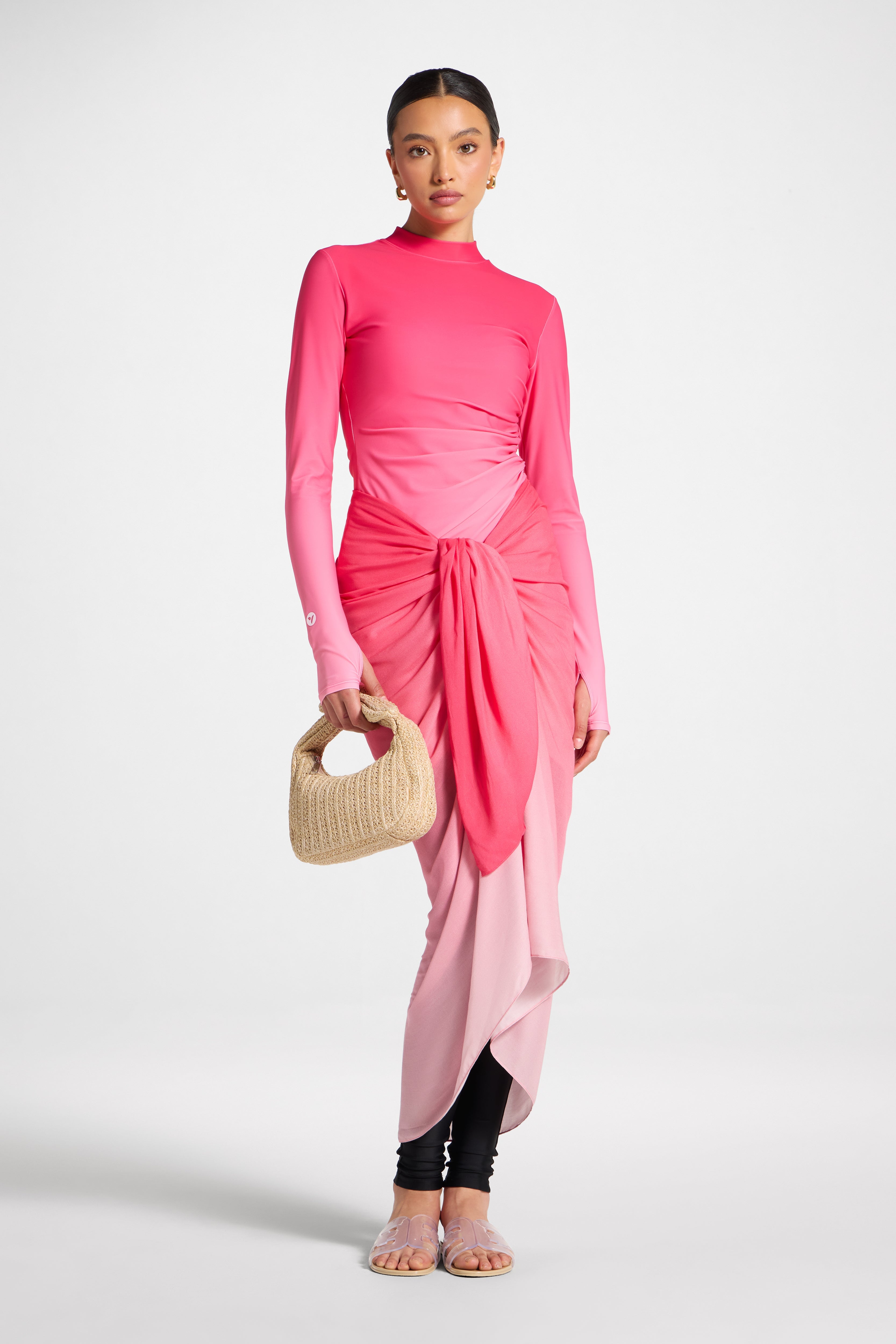 Sarong Scarf Cover Up - Coral Ombre Swim Veiled