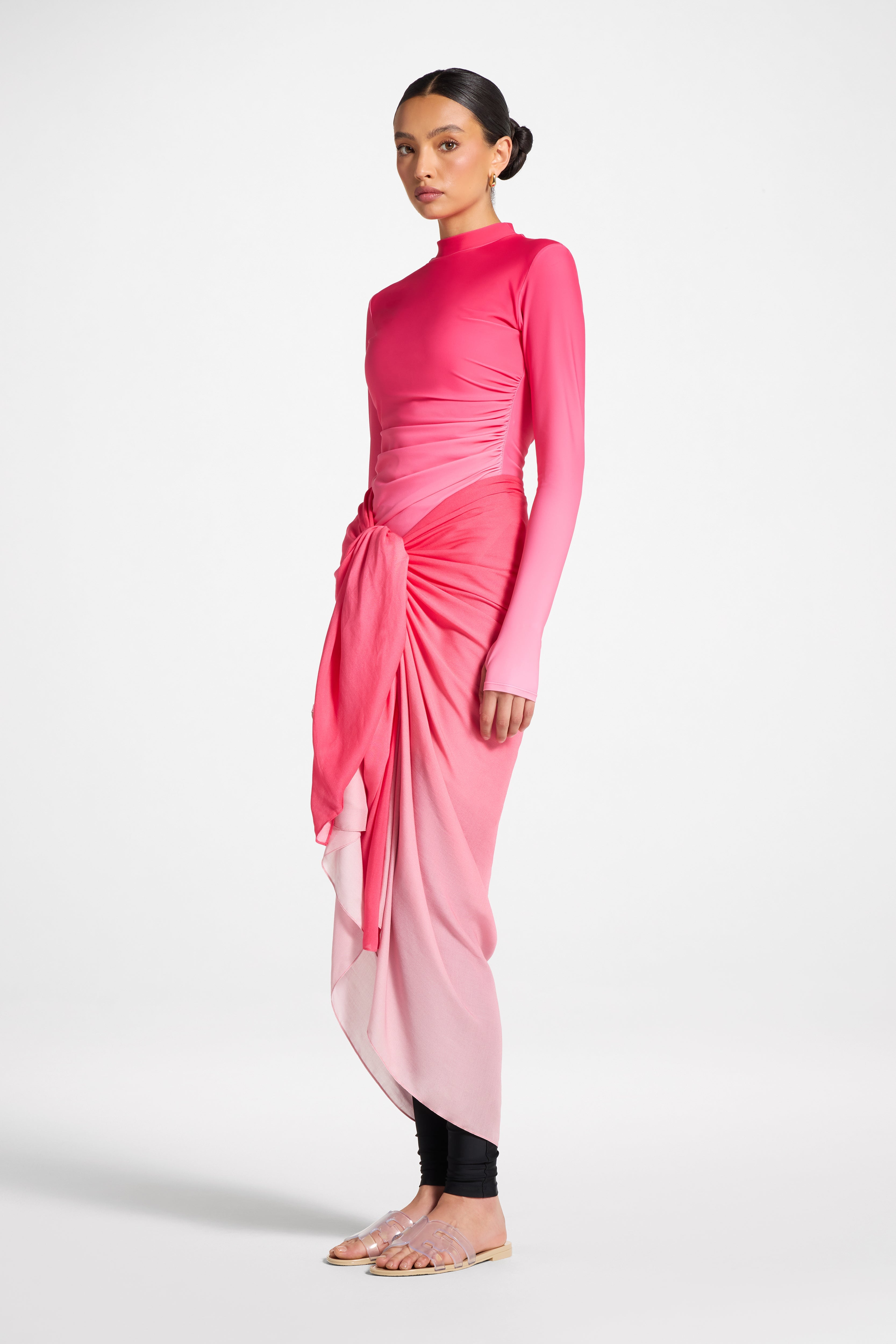 Sarong Scarf Cover Up - Coral Ombre Swim Veiled