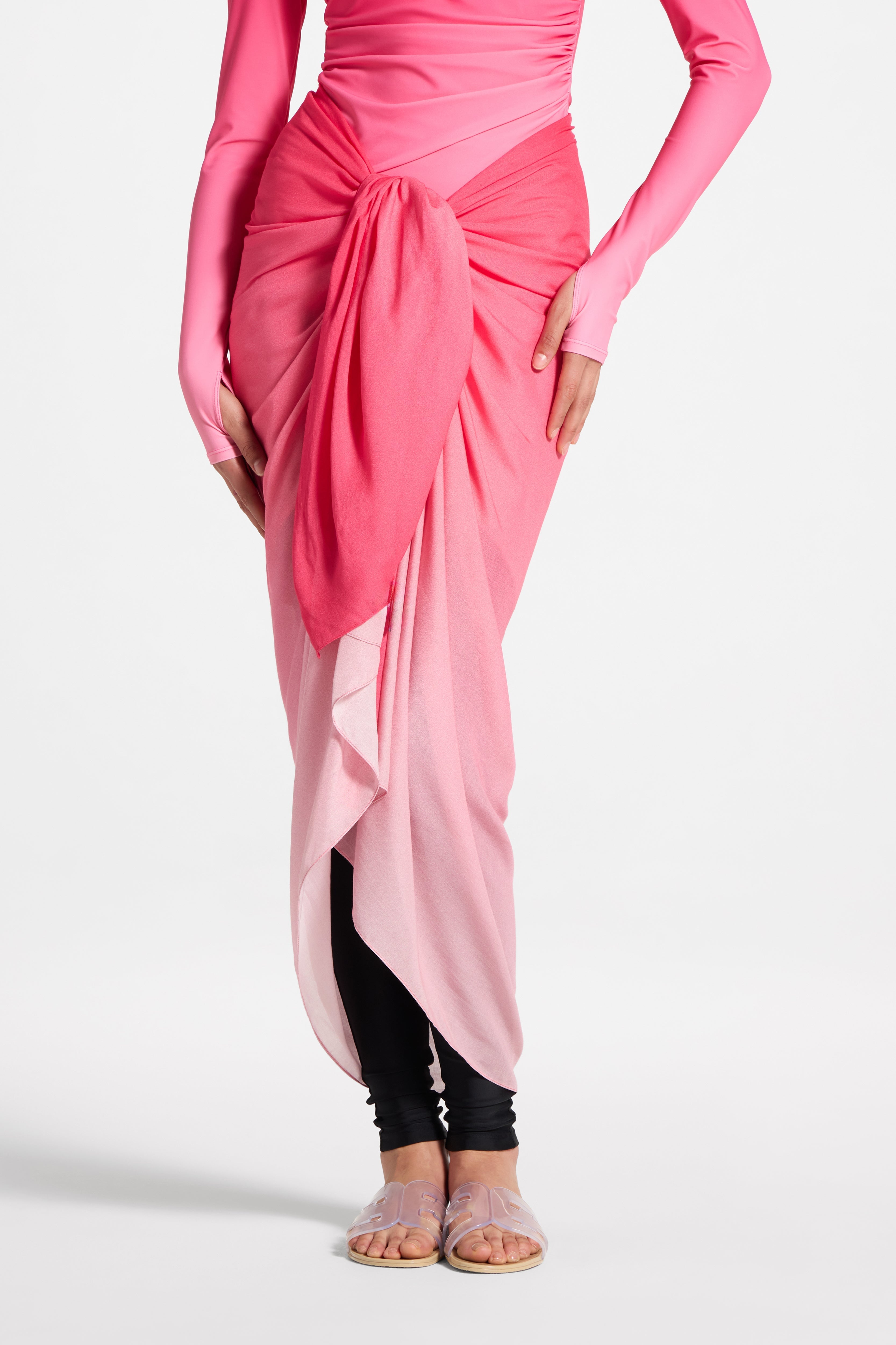 Sarong Scarf Cover Up - Coral Ombre Swim Veiled