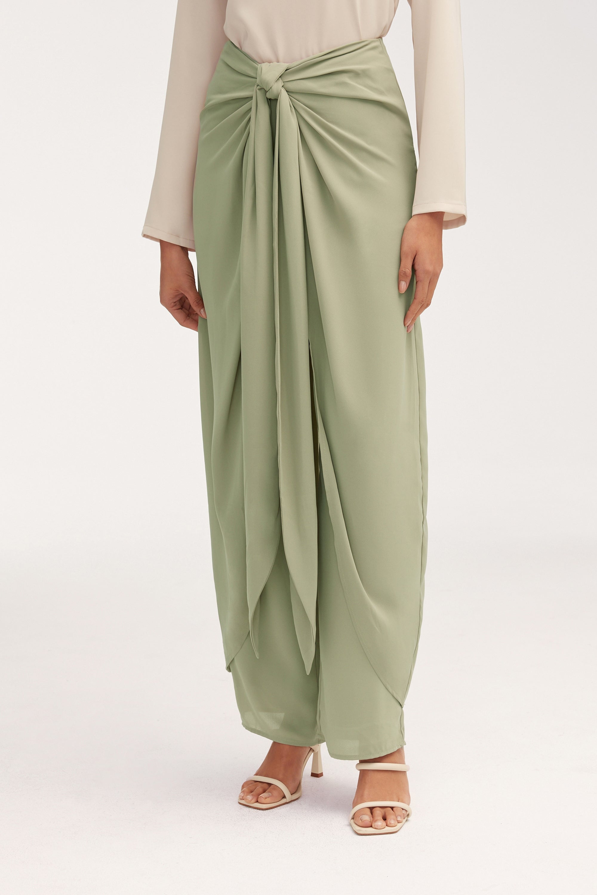 Draped skirt pants best sale