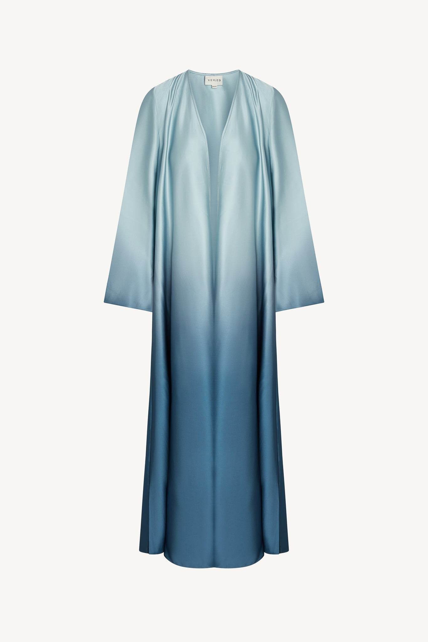 Satin Ombre Open Abaya - Dusk Sky Abayas Veiled