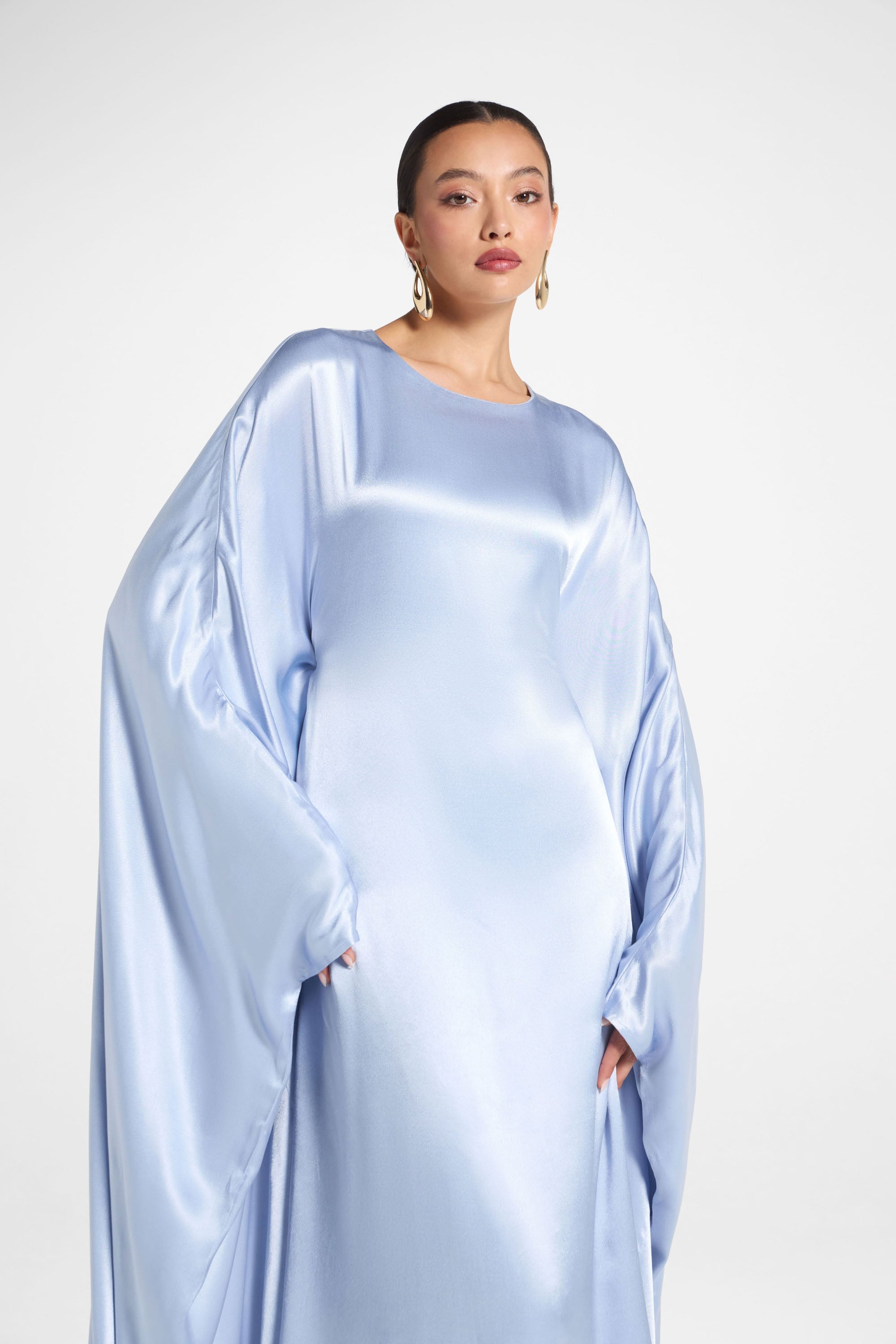 Selene Silk Butterfly Maxi Dress - Pastel Blue Dresses Veiled