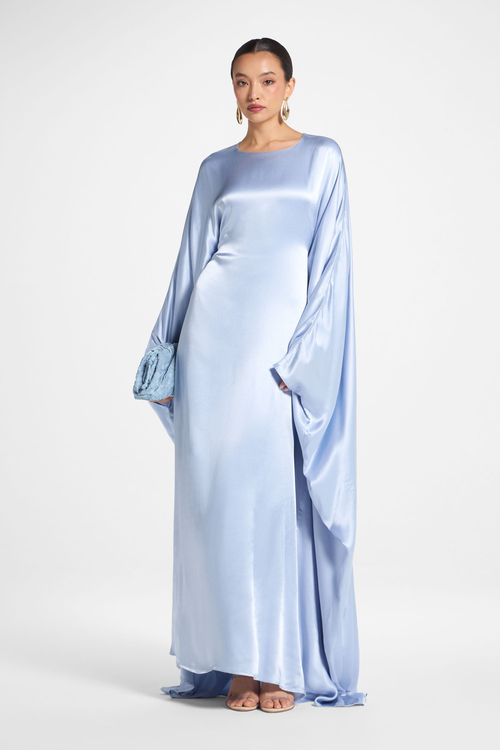 Selene Silk Butterfly Maxi Dress - Pastel Blue Dresses Veiled