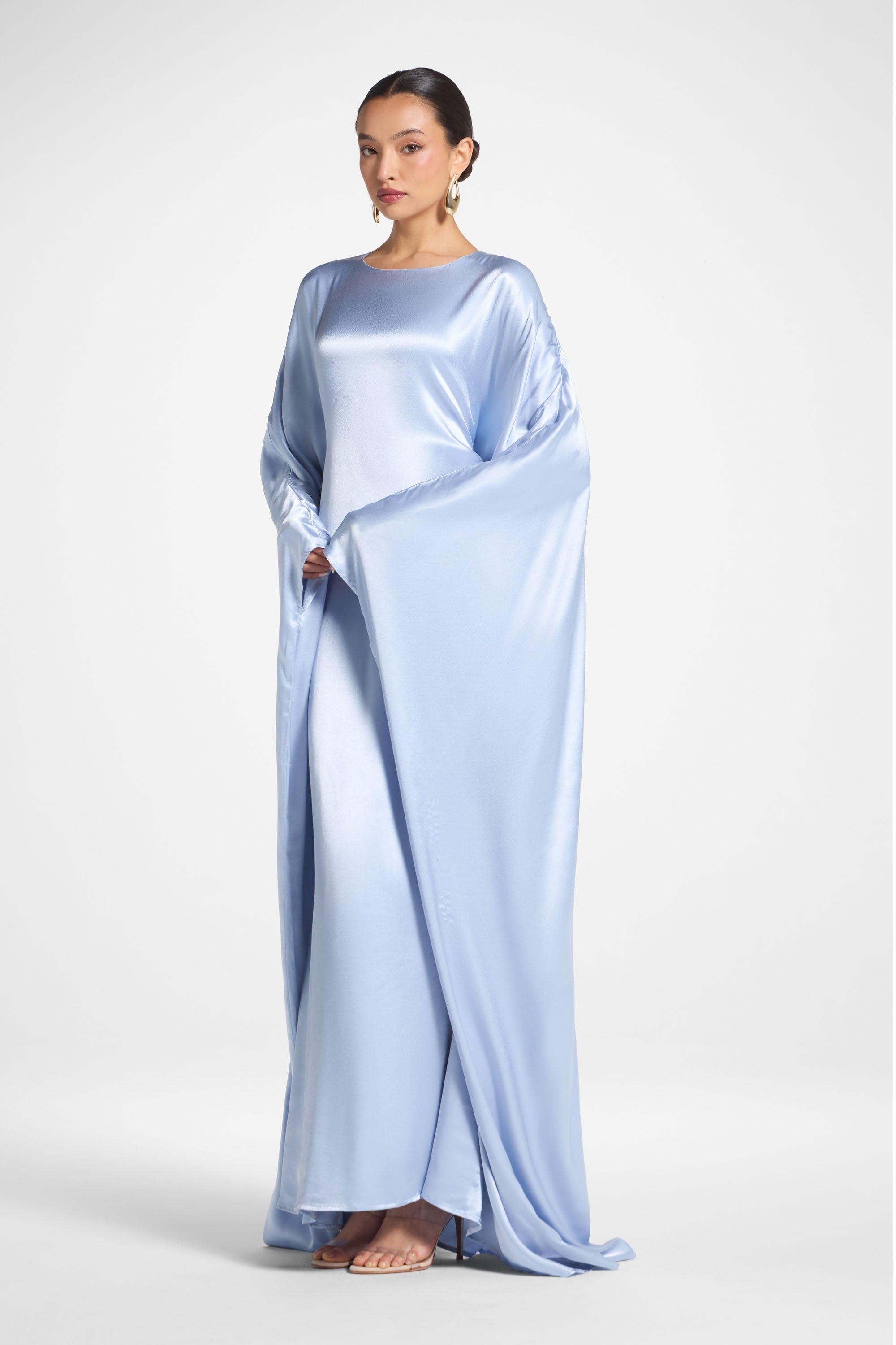 Selene Silk Butterfly Maxi Dress - Pastel Blue Dresses Veiled