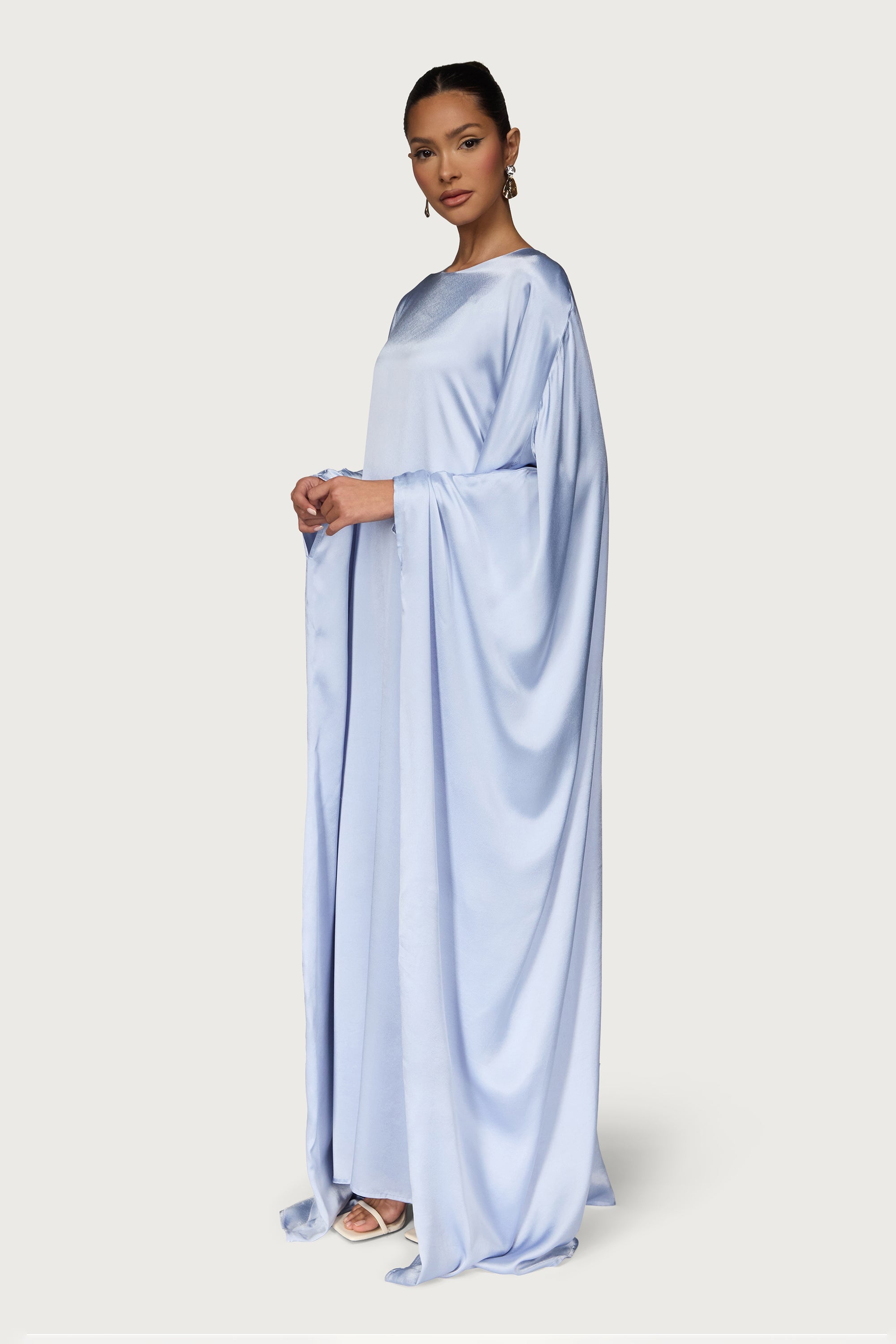 Selene Silk Butterfly Maxi Dress - Pastel Blue Dresses Veiled