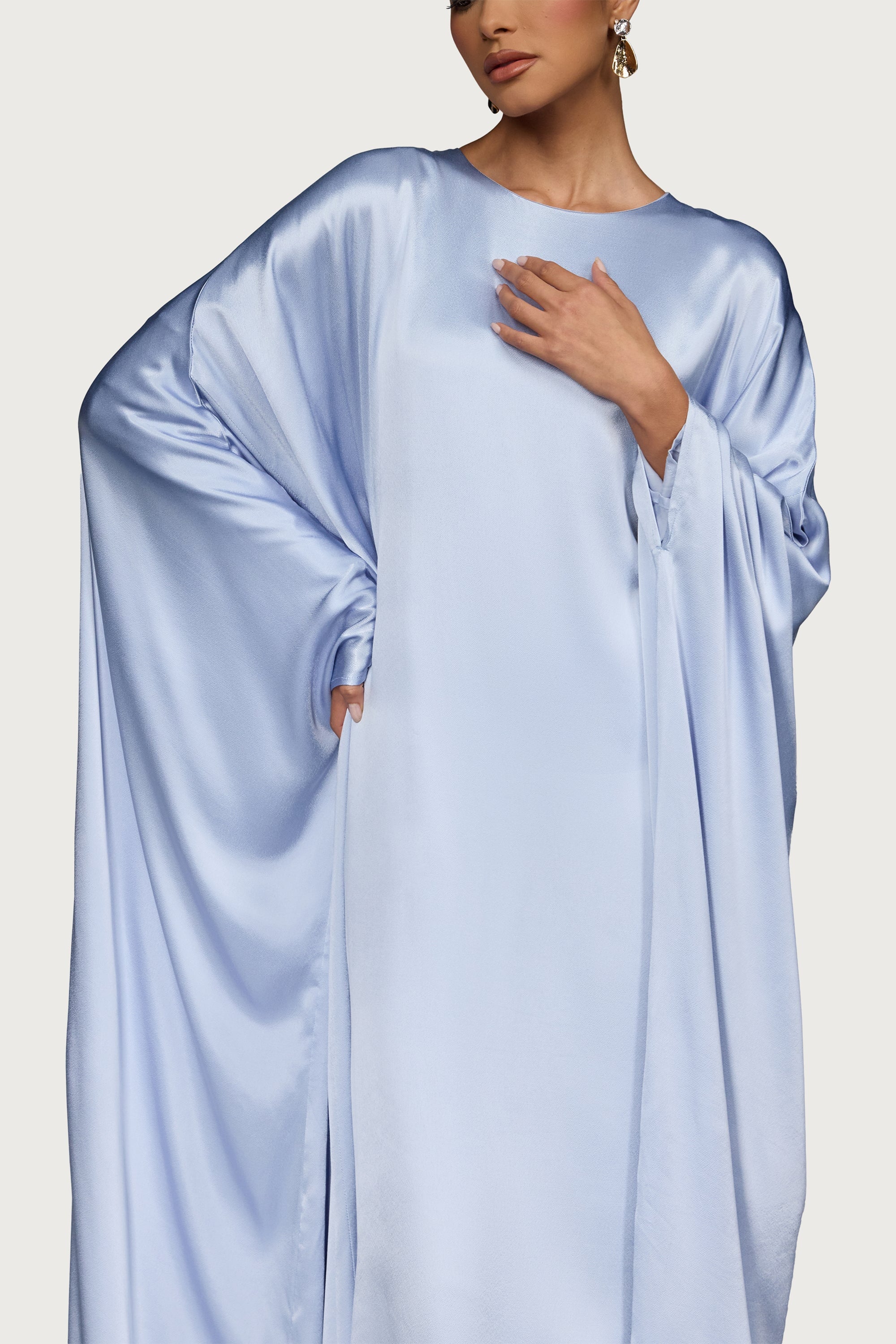 Selene Silk Butterfly Maxi Dress - Pastel Blue Dresses Veiled