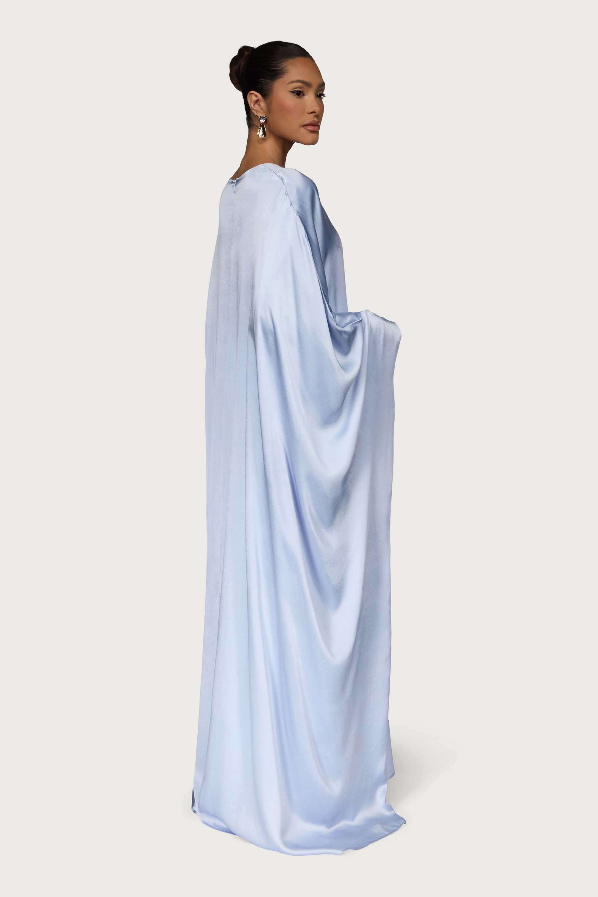 Selene Silk Butterfly Maxi Dress - Pastel Blue Dresses Veiled