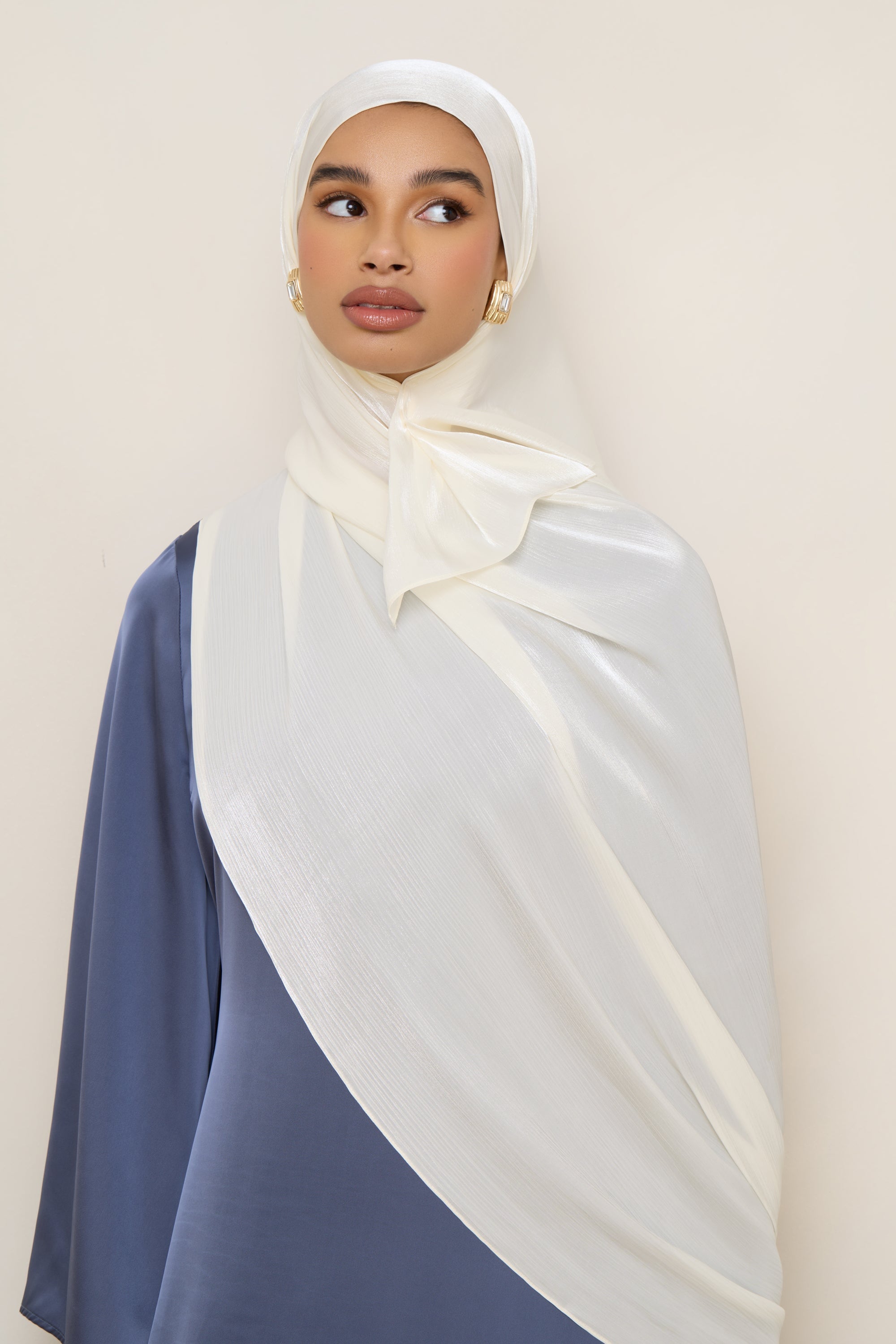 Shimmer Chiffon Hijab - Ivory Hijabs Veiled