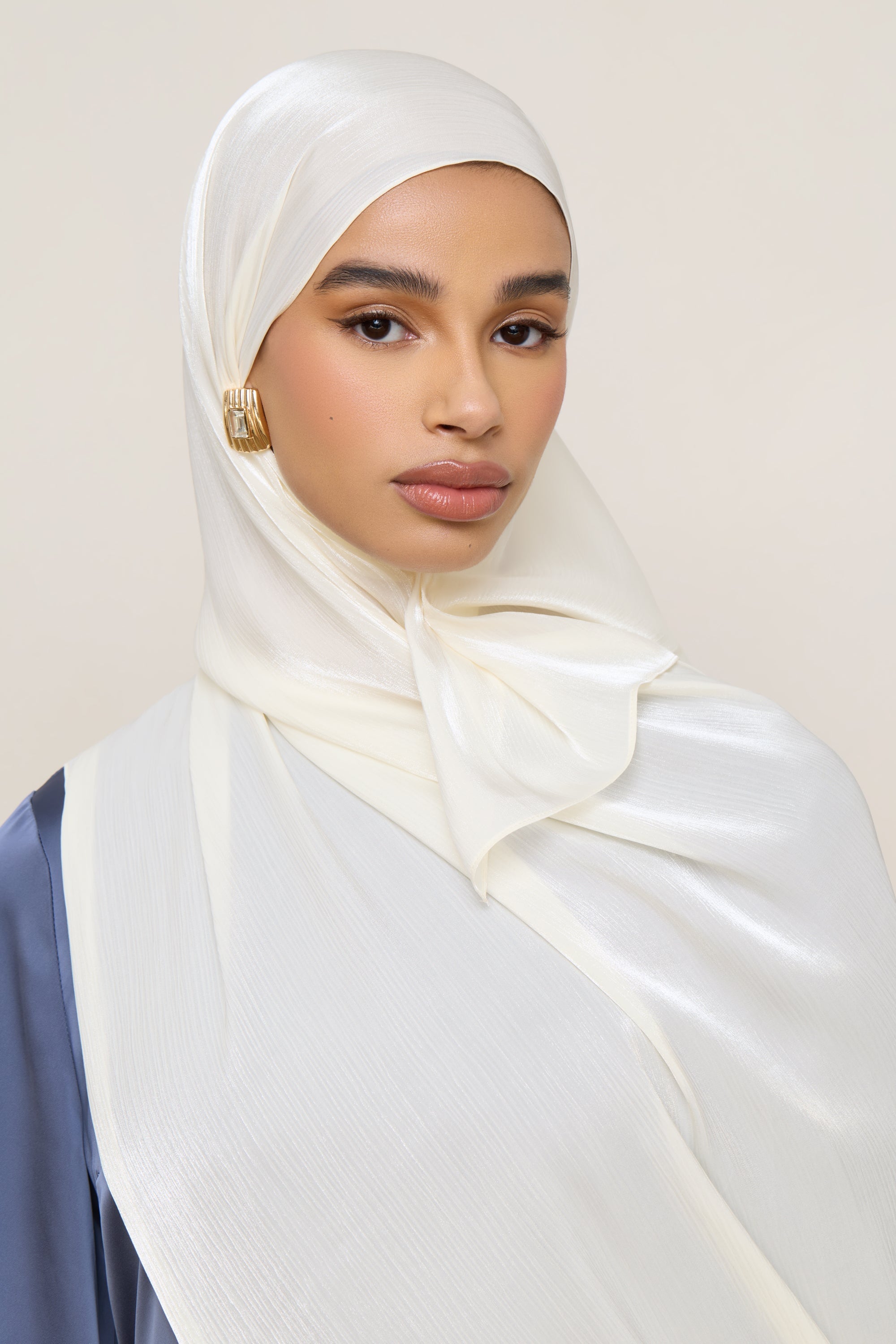 Shimmer Chiffon Hijab - Ivory Hijabs Veiled