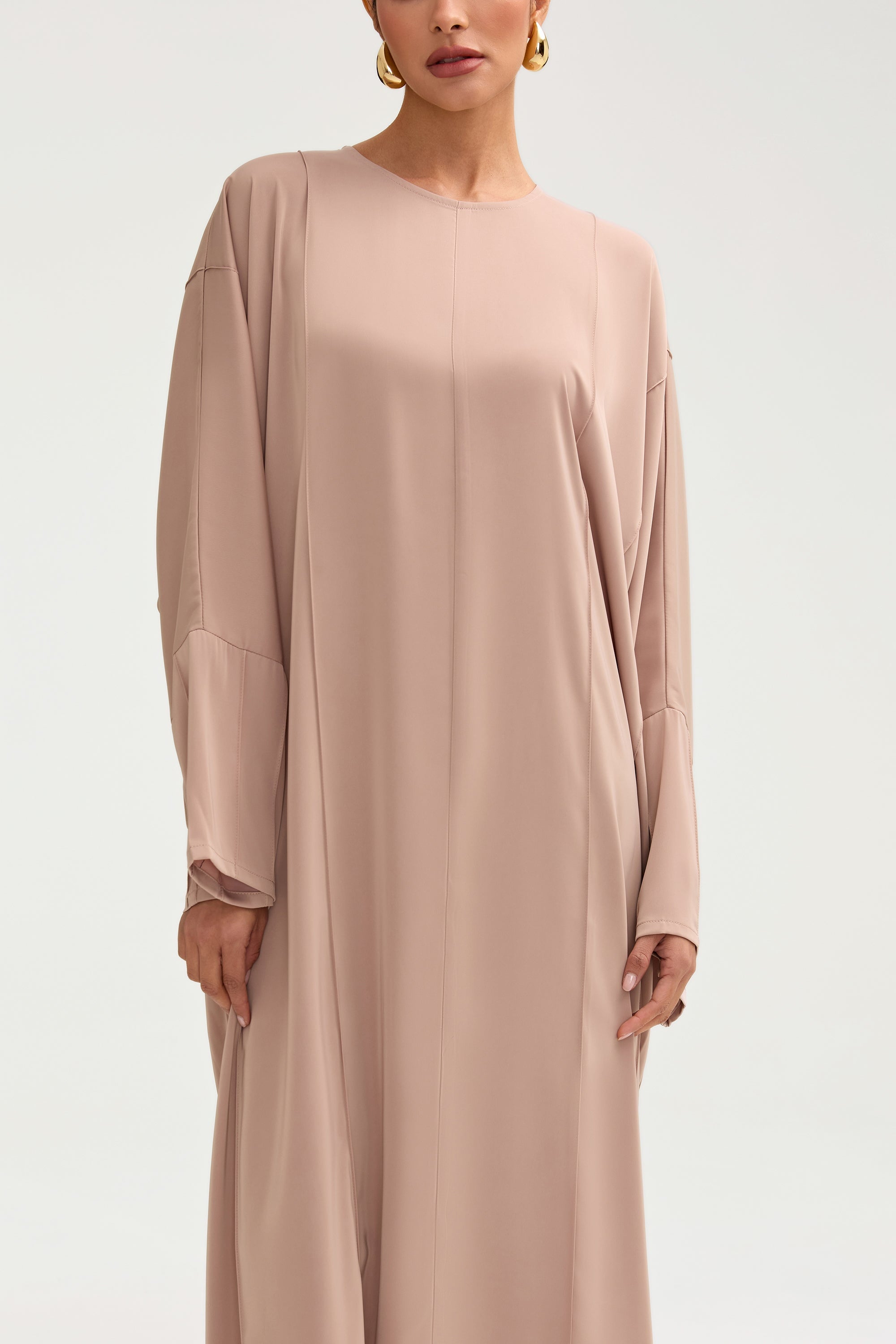 Sidrah Satin Kaftan - Creme Caramel Clothing Veiled