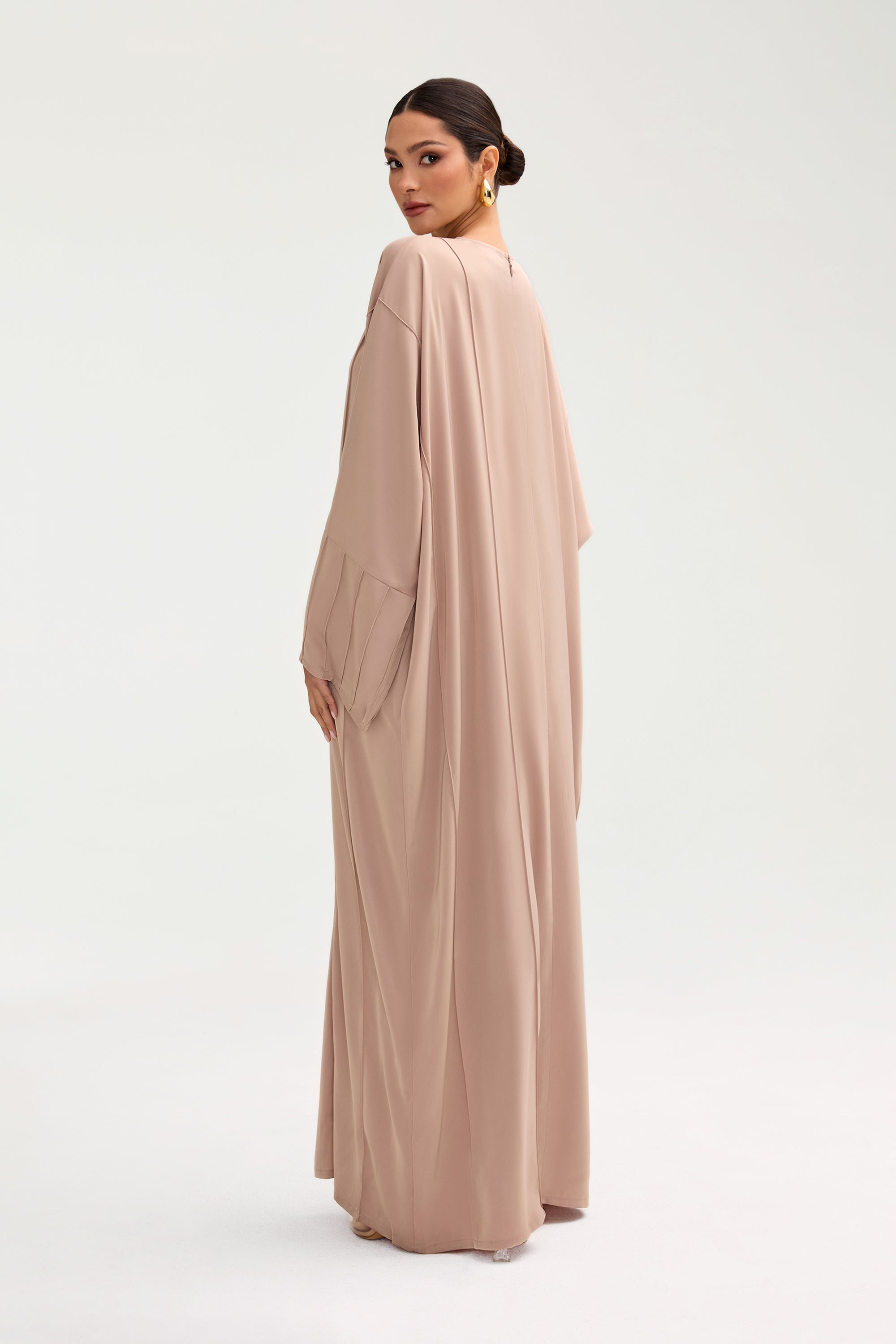 Sidrah Satin Kaftan - Creme Caramel Clothing Veiled