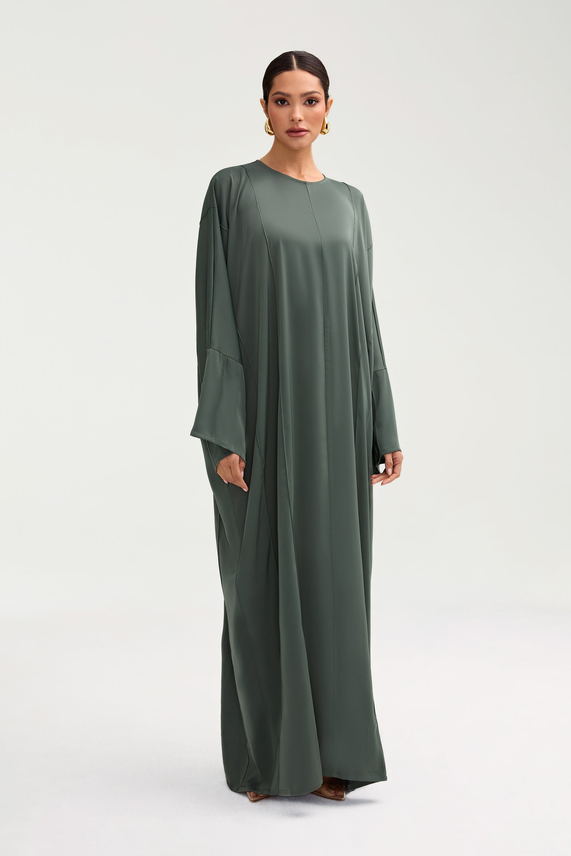 Sidrah Satin Kaftan - Sage Clothing Veiled 