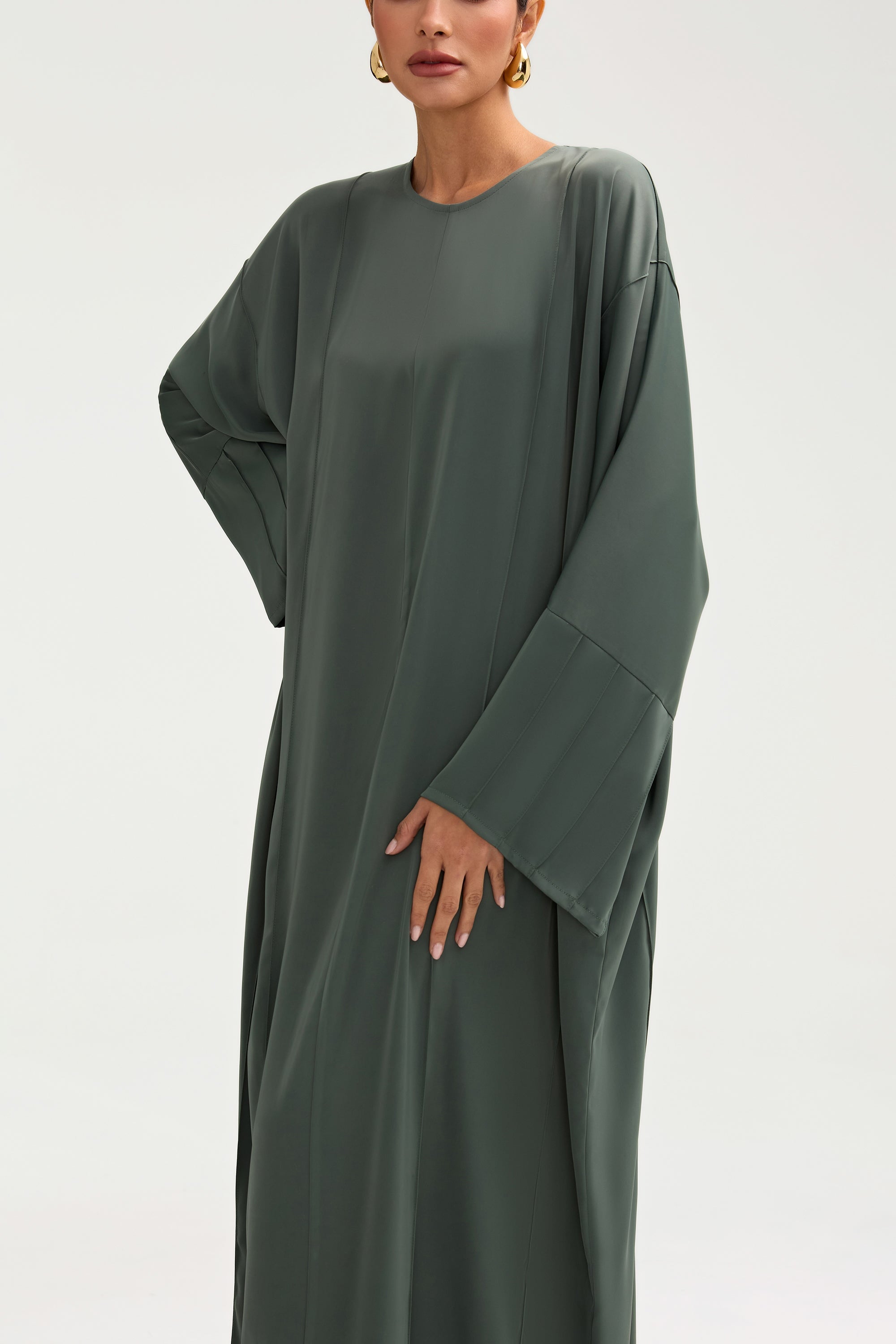 Sidrah Satin Kaftan - Sage Clothing Veiled 