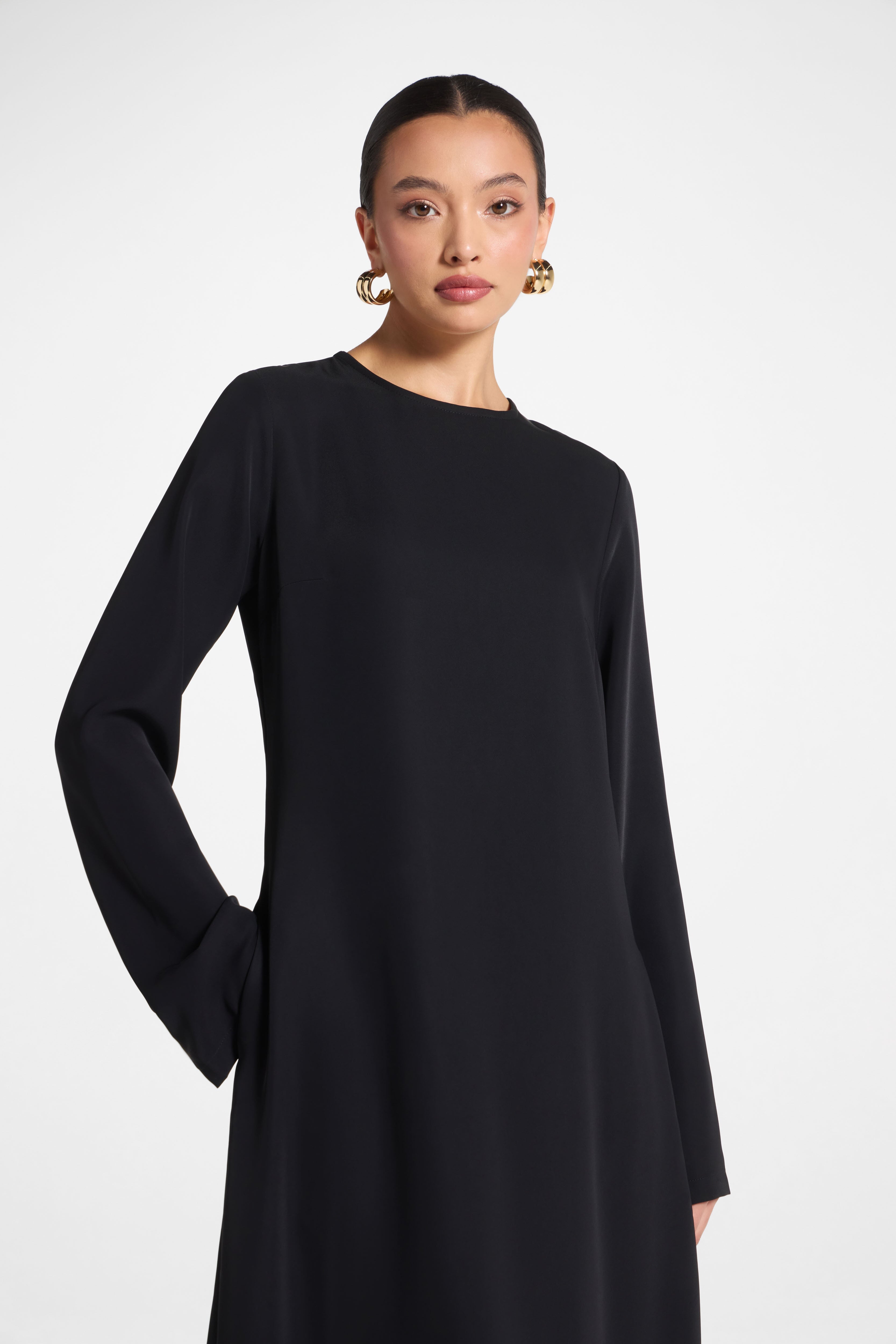 Signature Inner Maxi Dress - Black Abayas Veiled