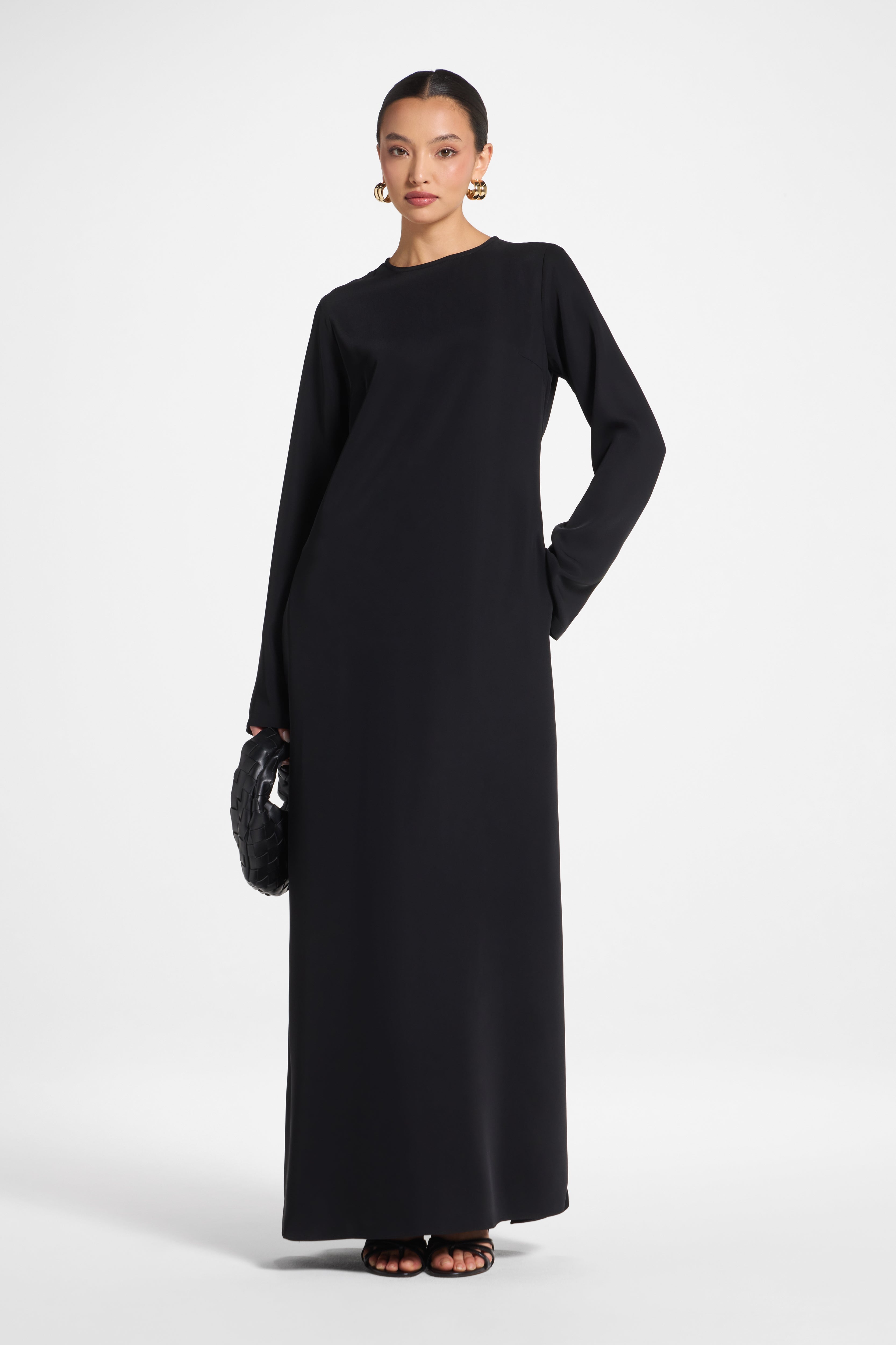 Signature Inner Maxi Dress - Black Abayas Veiled