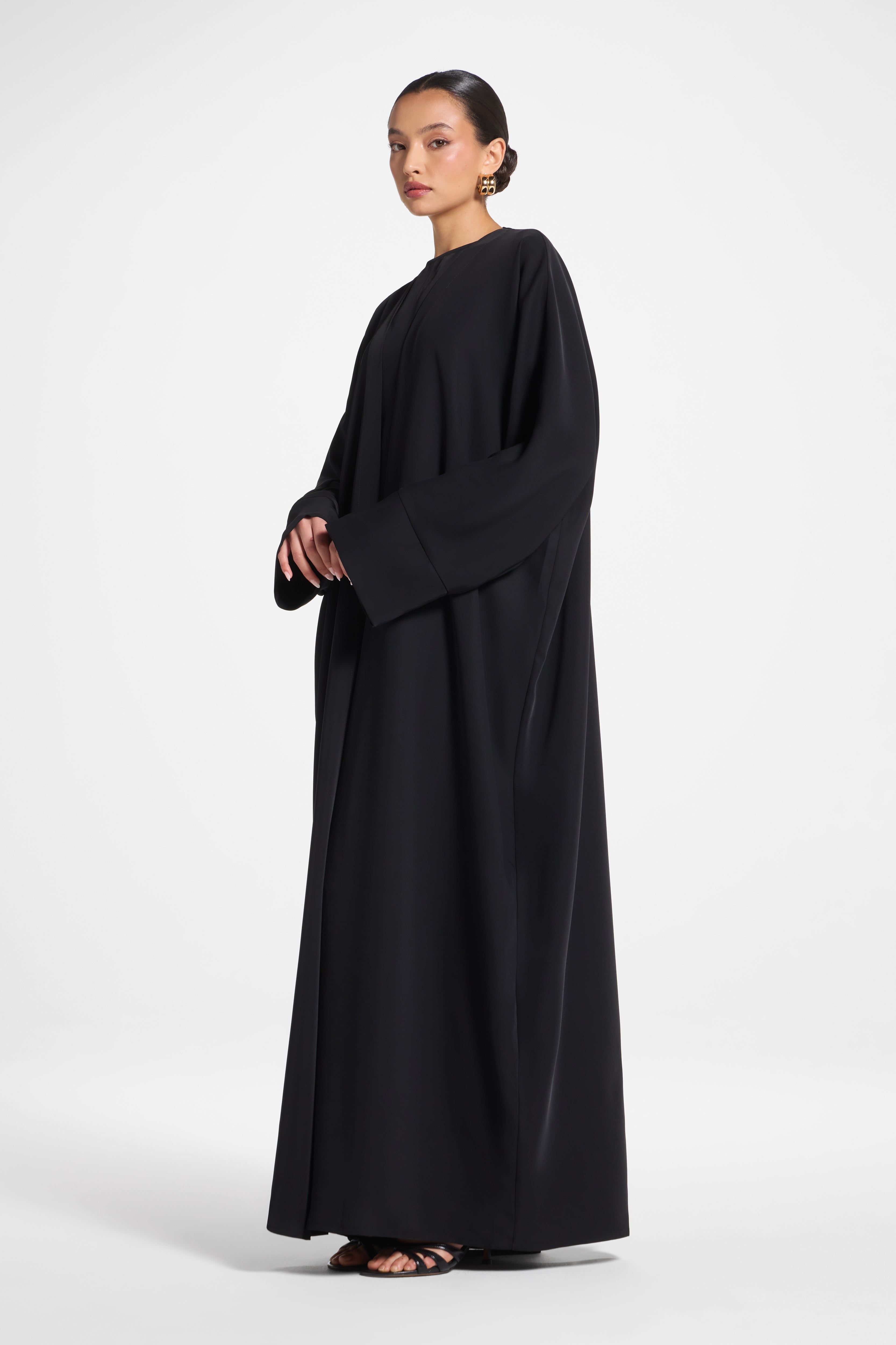 Signature Open Abaya - Black Abayas Veiled