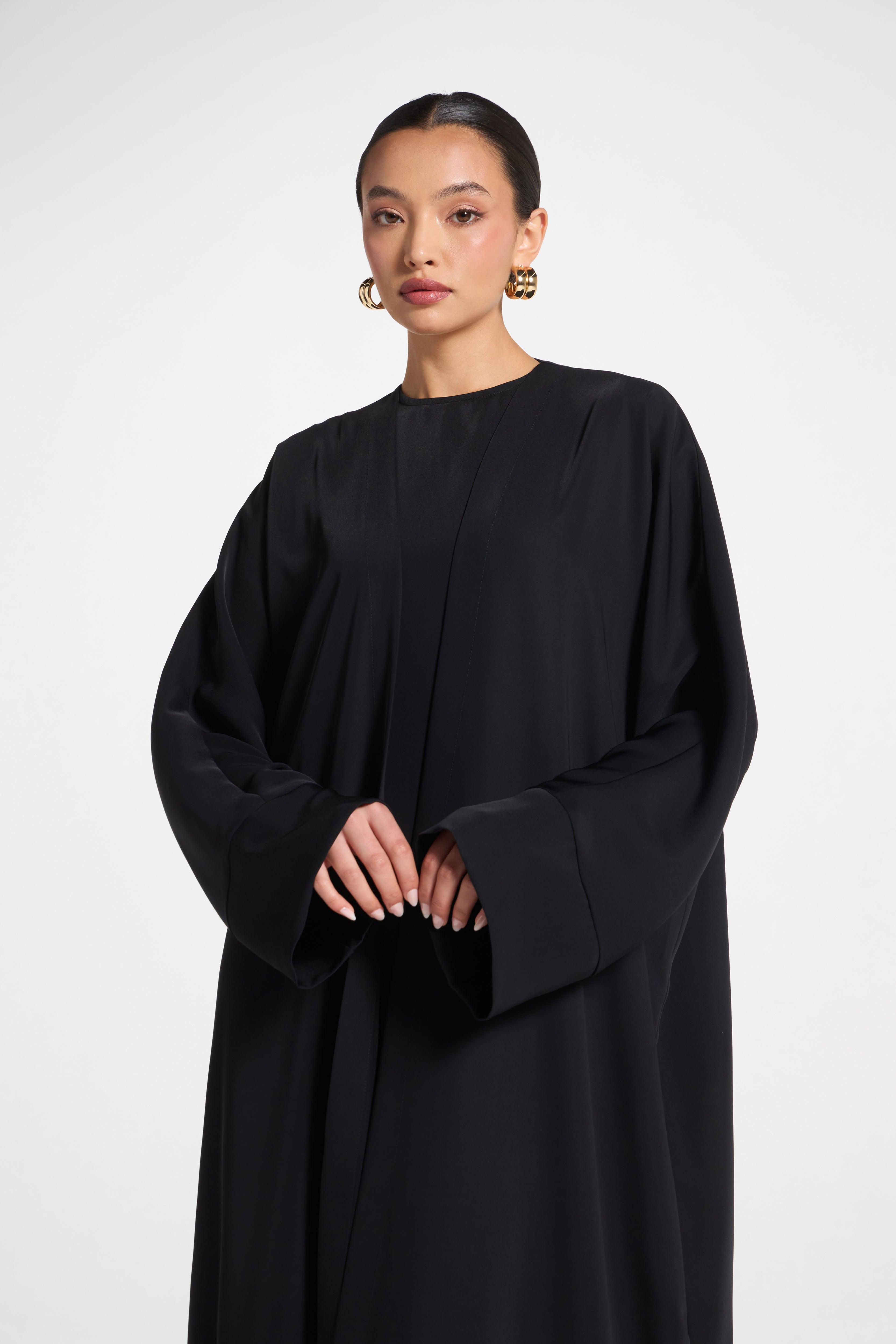 Signature Open Abaya - Black Abayas Veiled