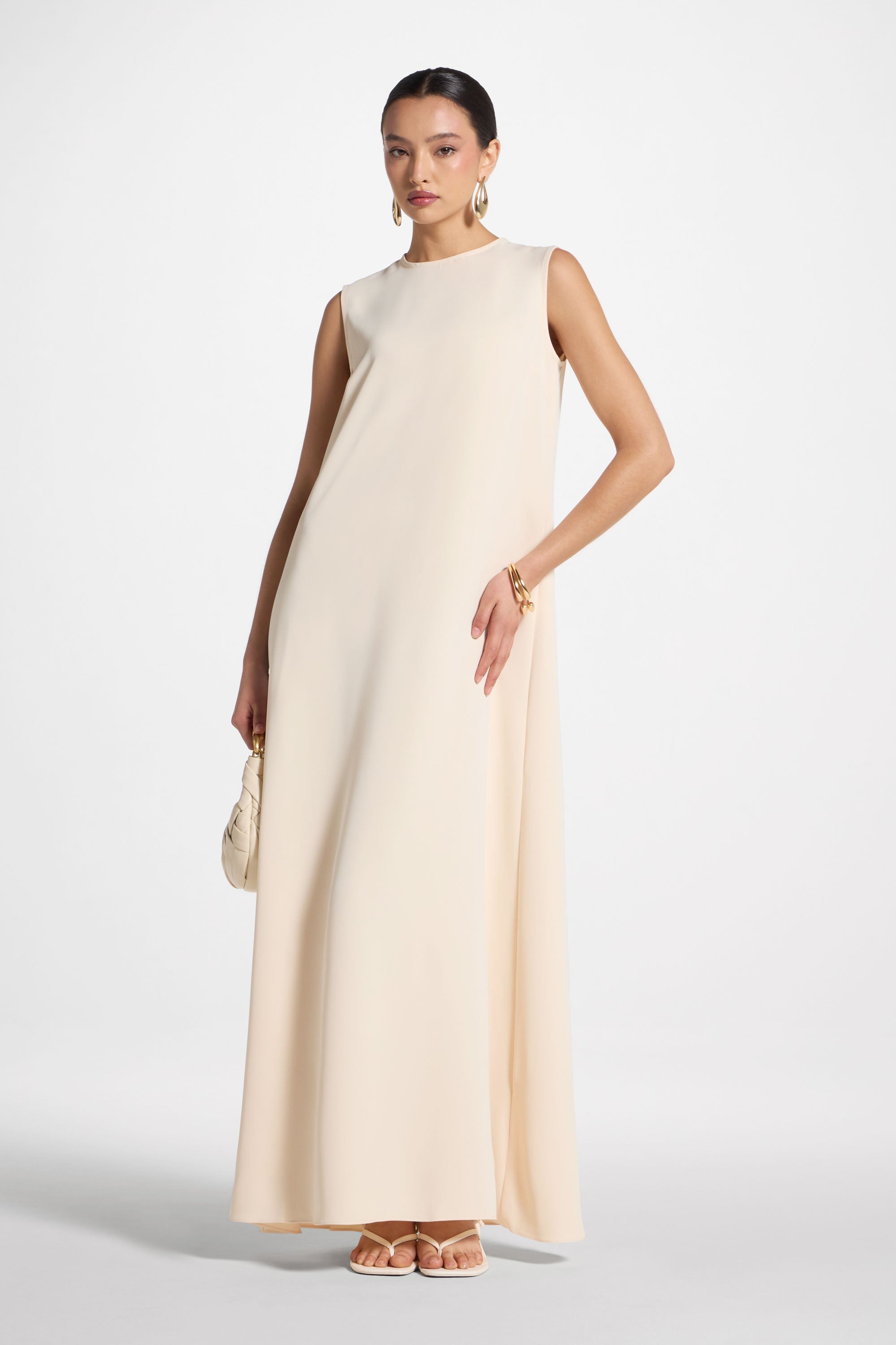 Signature Sleeveless Inner Maxi Dress - Custard Abayas Veiled