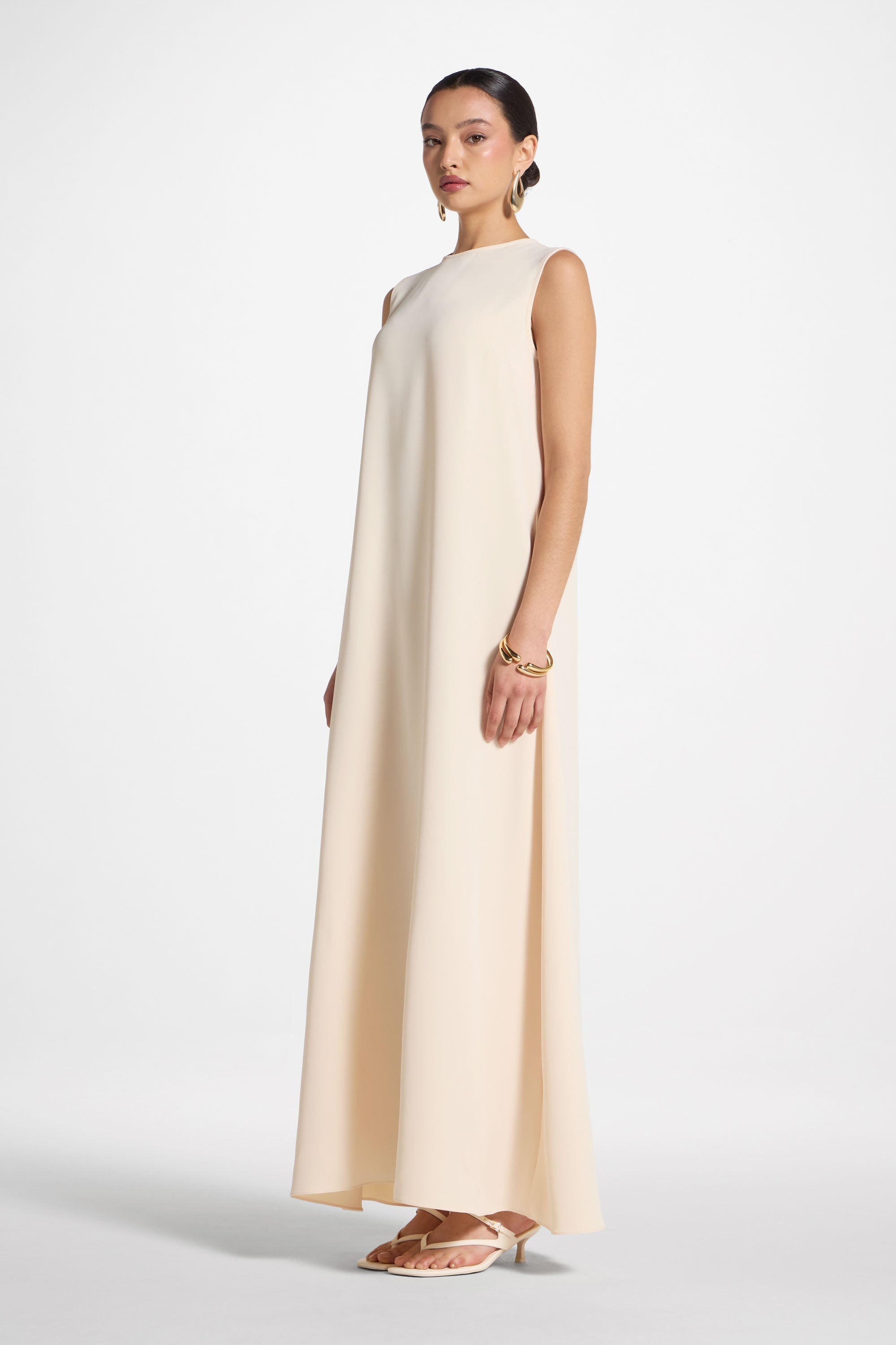 Signature Sleeveless Inner Maxi Dress - Custard Abayas Veiled