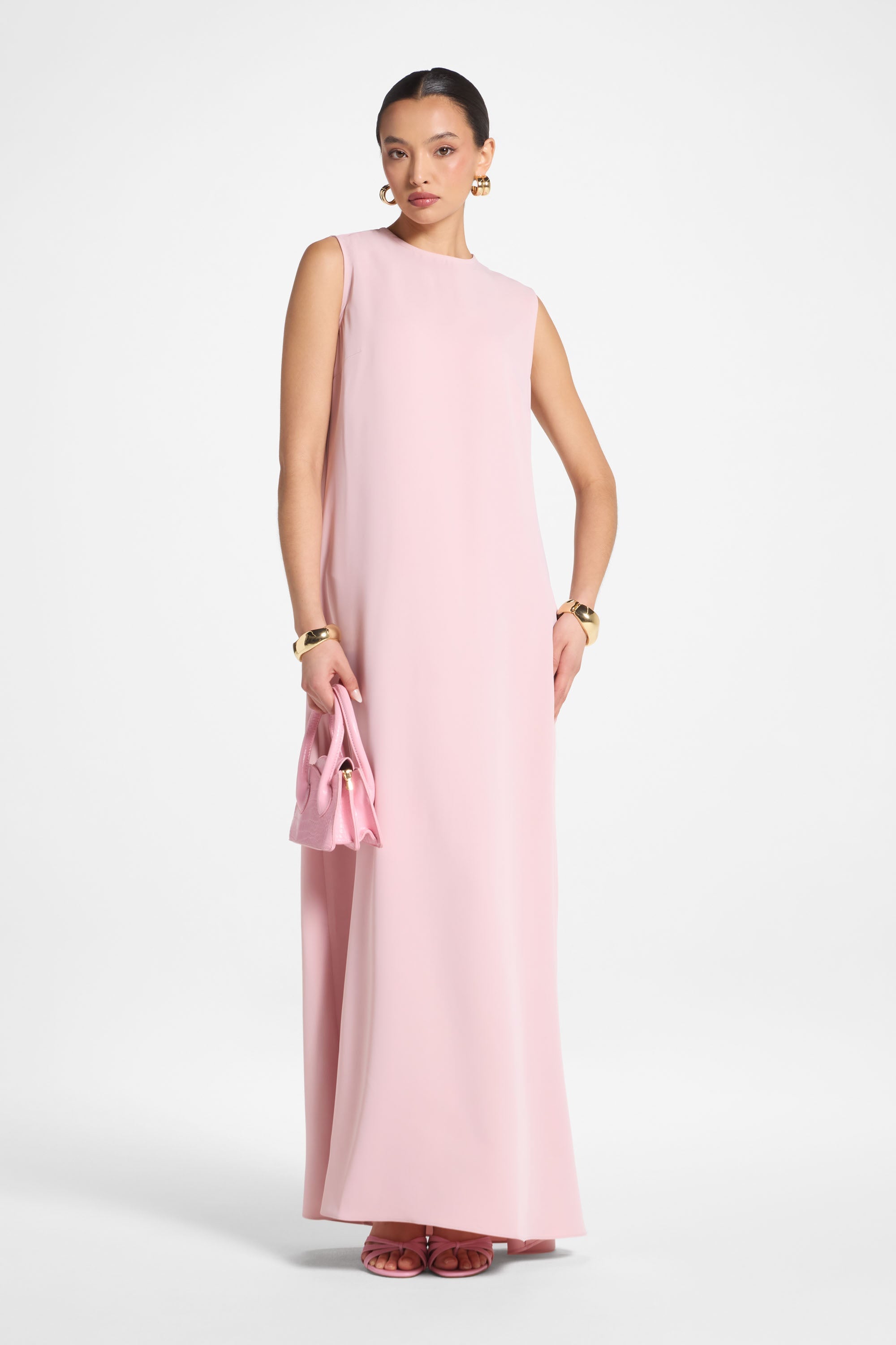Signature Sleeveless Inner Maxi Dress - Pastel Pink Abayas Veiled