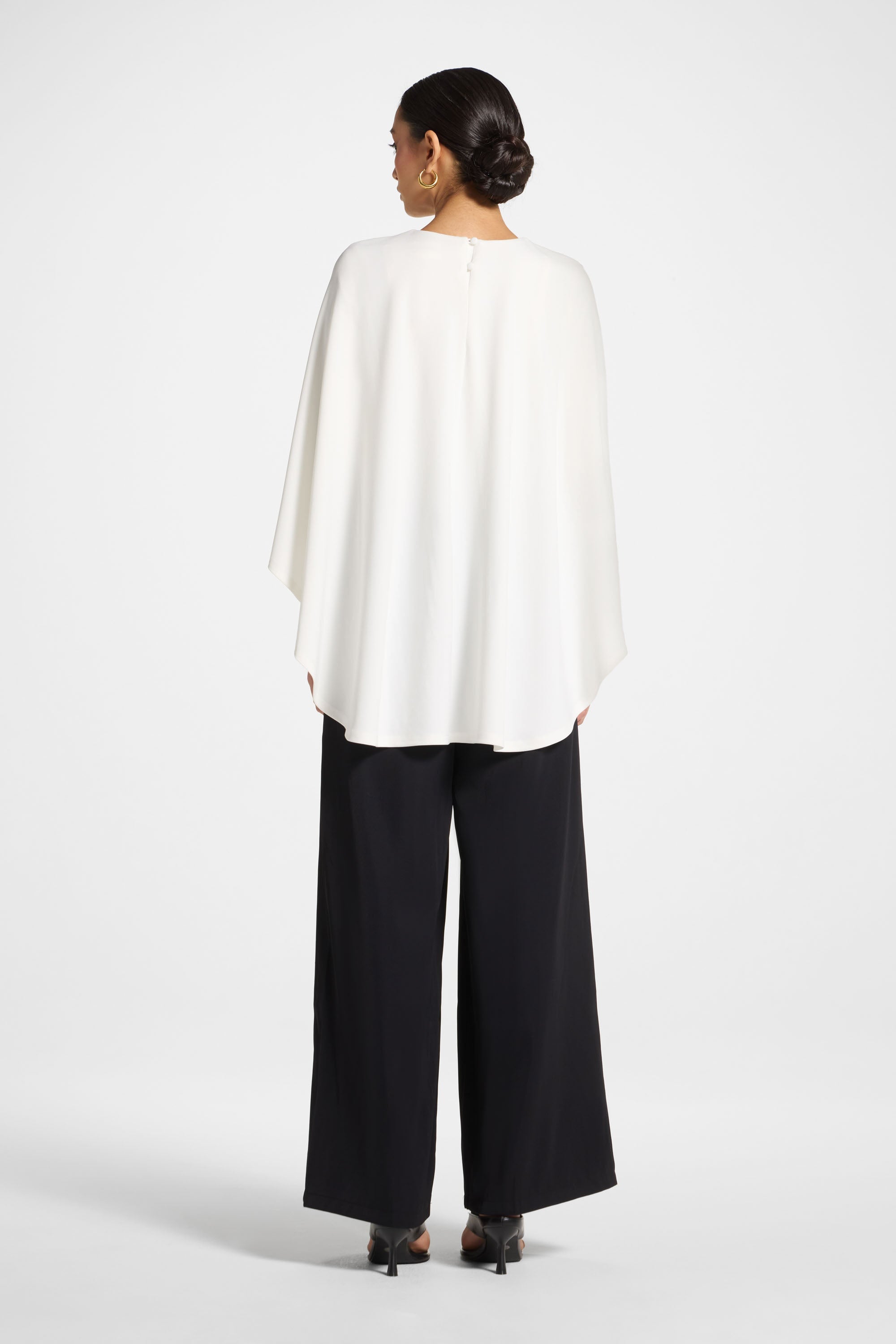 Signature Stretch Cape Bodysuit - White Abayas Veiled