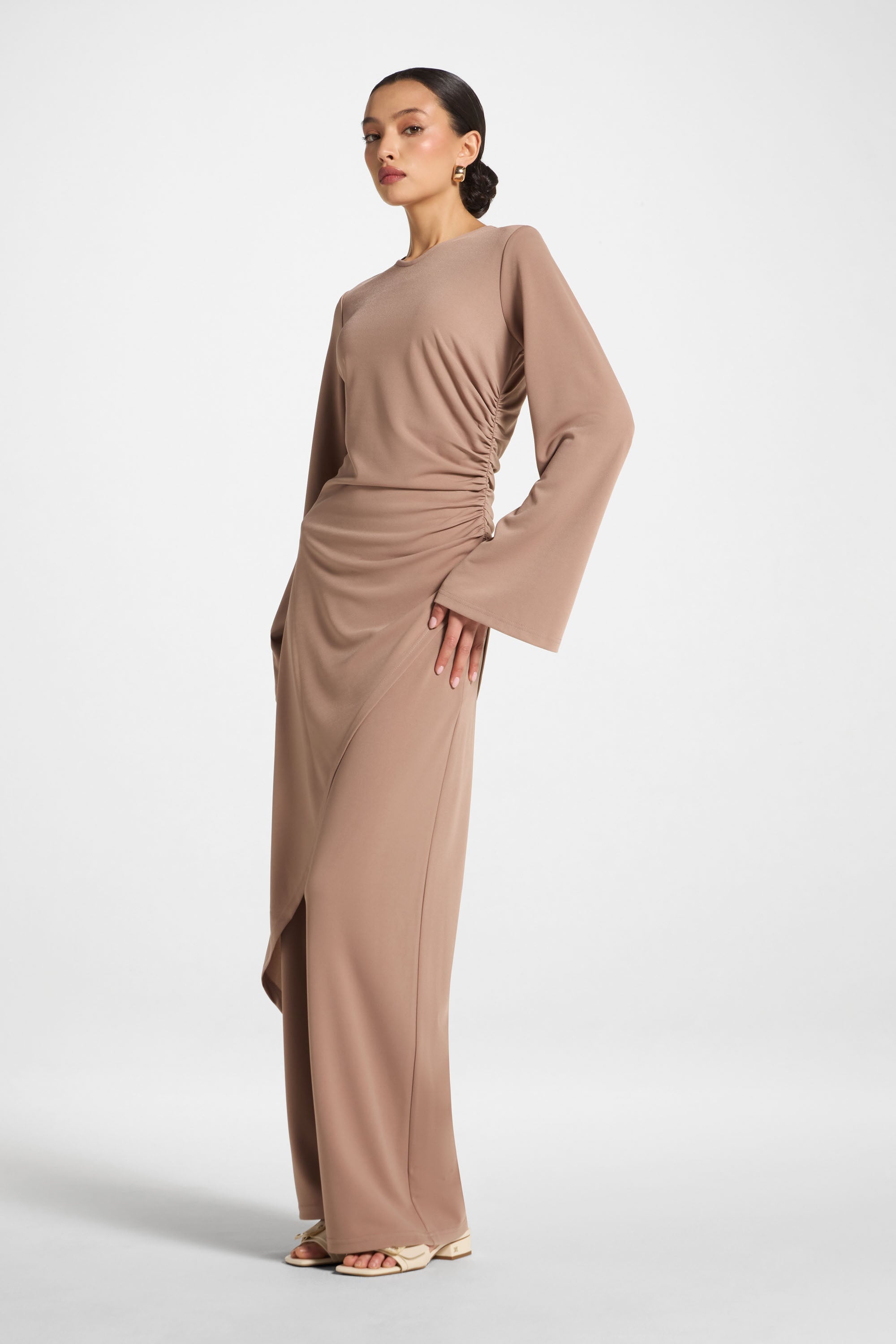 Signature Stretch Midi Tunic Top - Desert Mauve Abayas Veiled