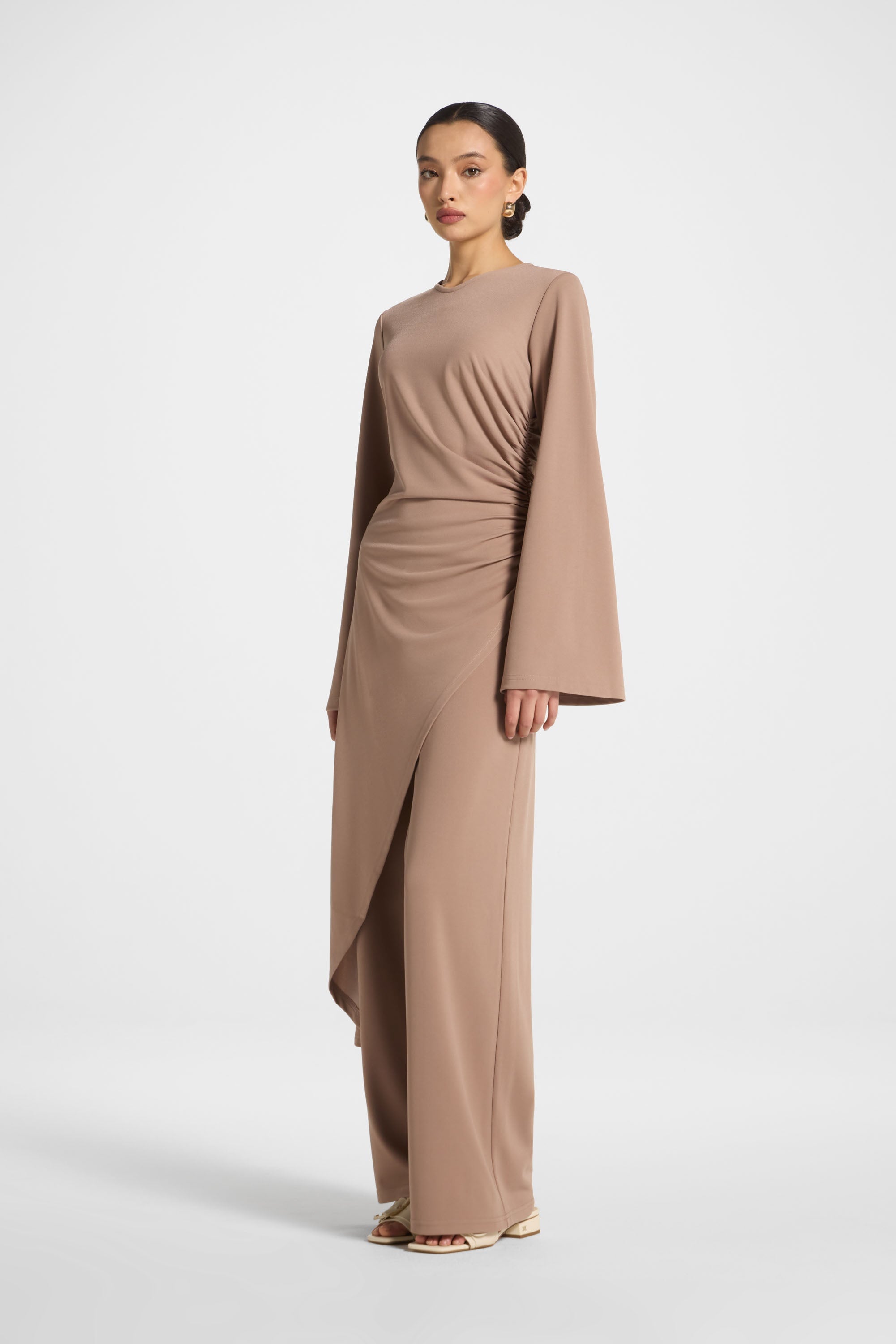 Signature Stretch Midi Tunic Top - Desert Mauve Abayas Veiled