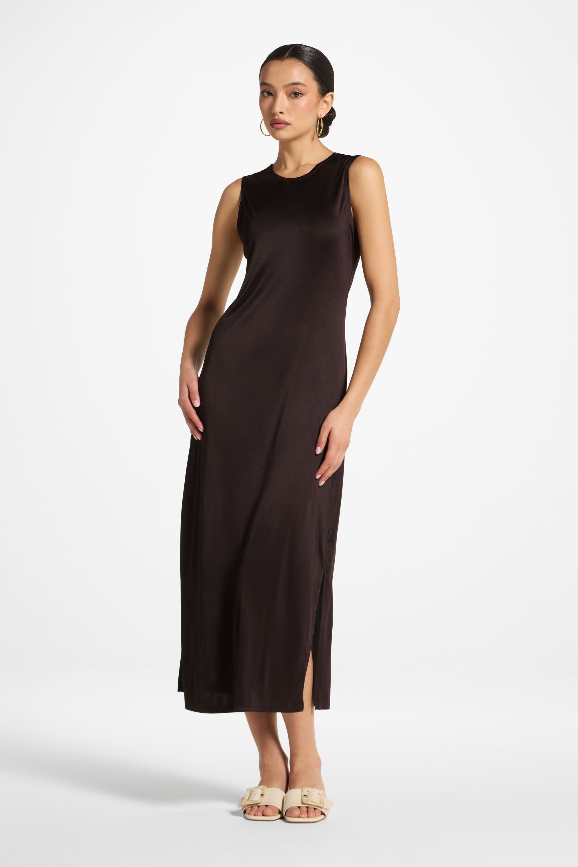 Slip Dress - Chocolate Abayas Veiled