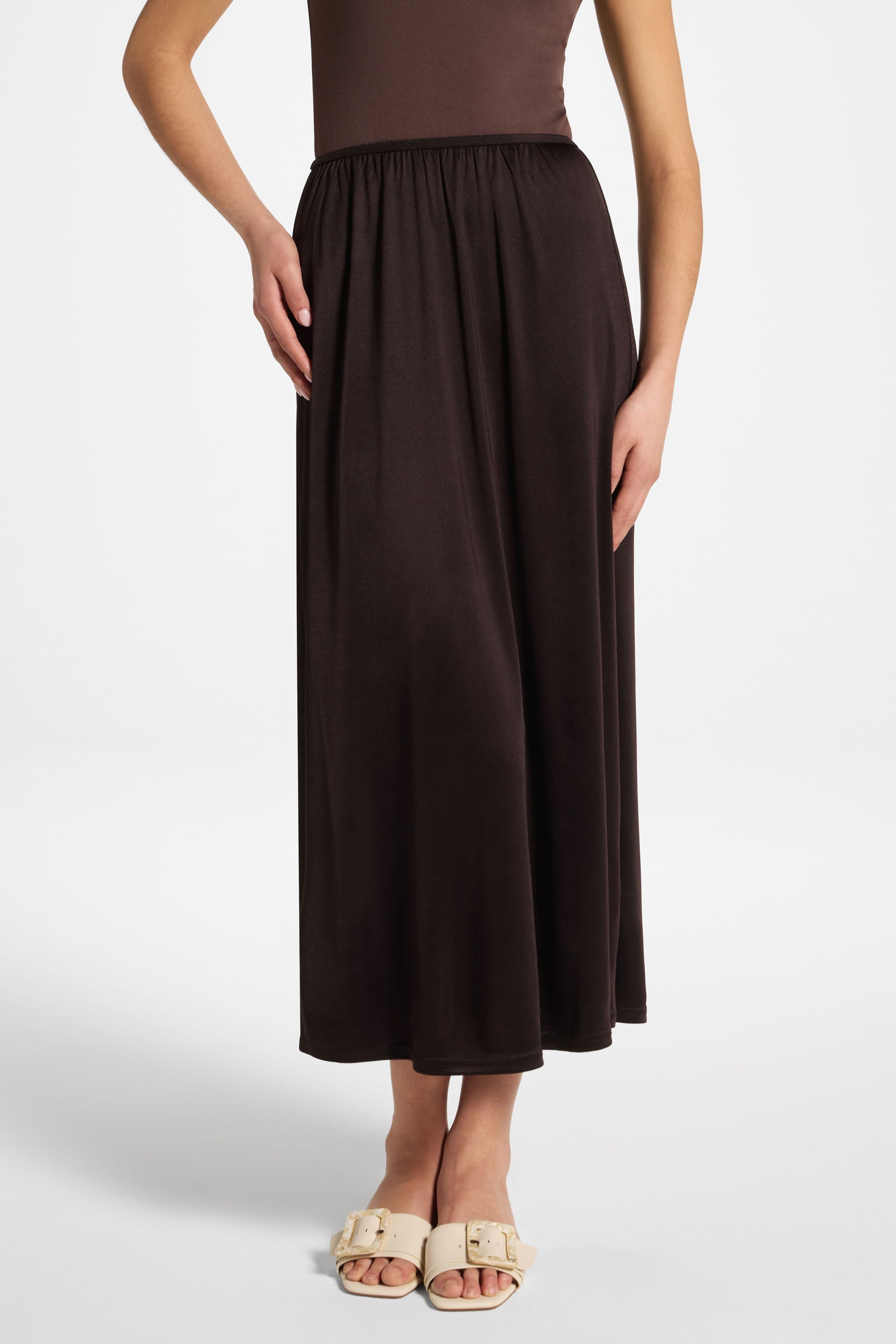 Slip Skirt - Chocolate Abayas Veiled