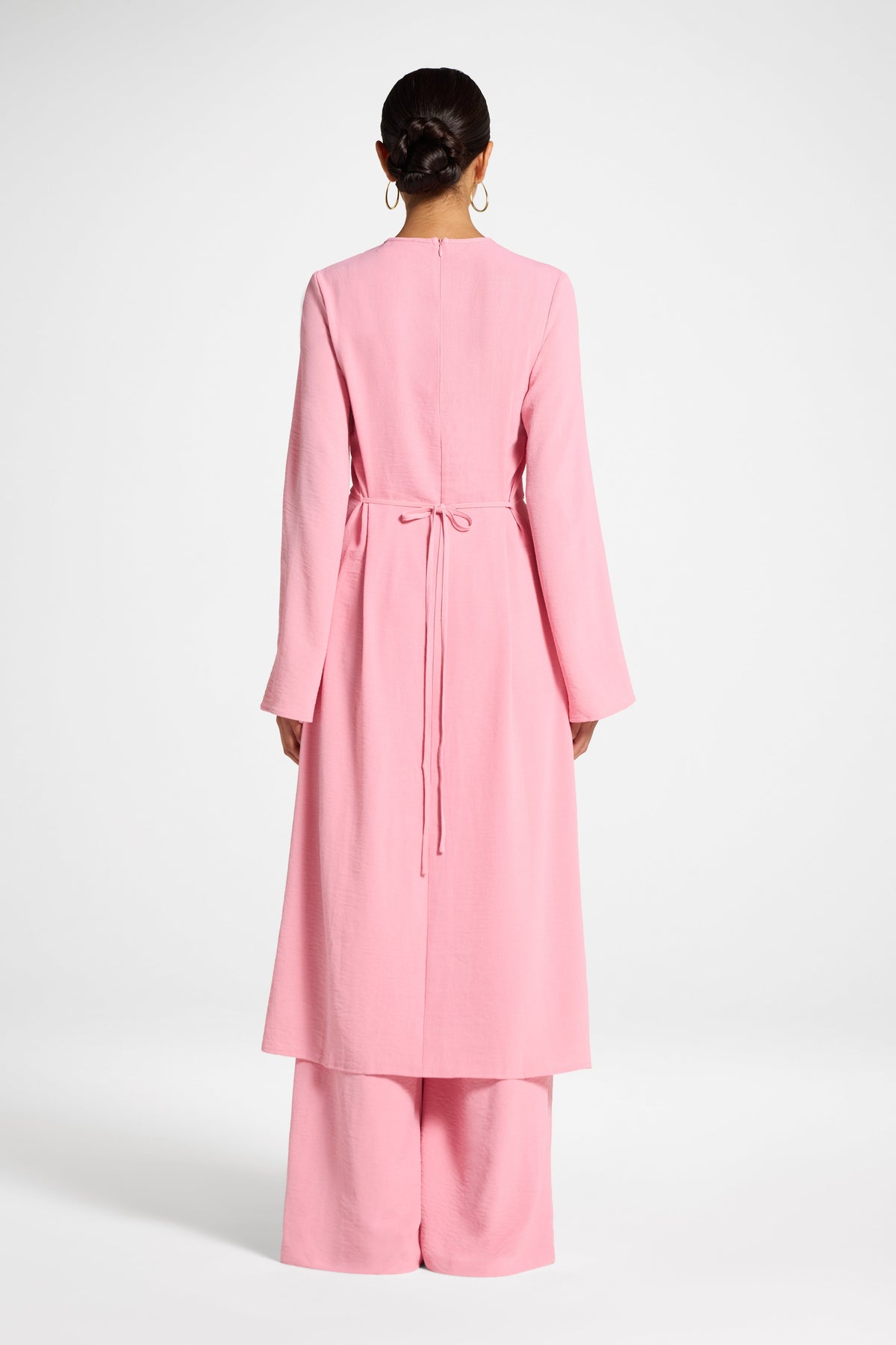 Split Front Tunic Top - Just Pink Veiled